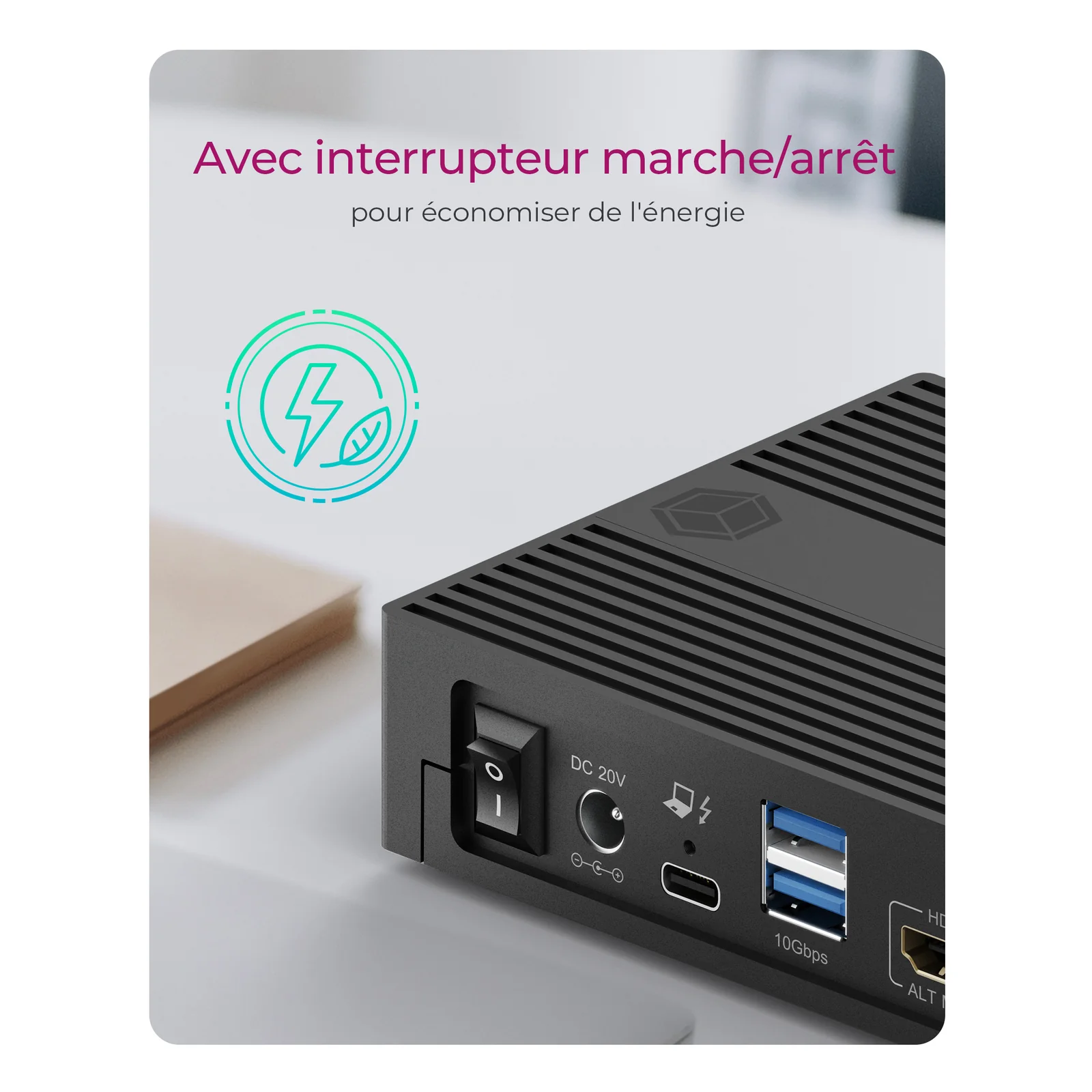 ICY BOX IB-DK2246AC Avec fil USB 3.2 Gen 2 (3.1 Gen 2) Type-A Noir
