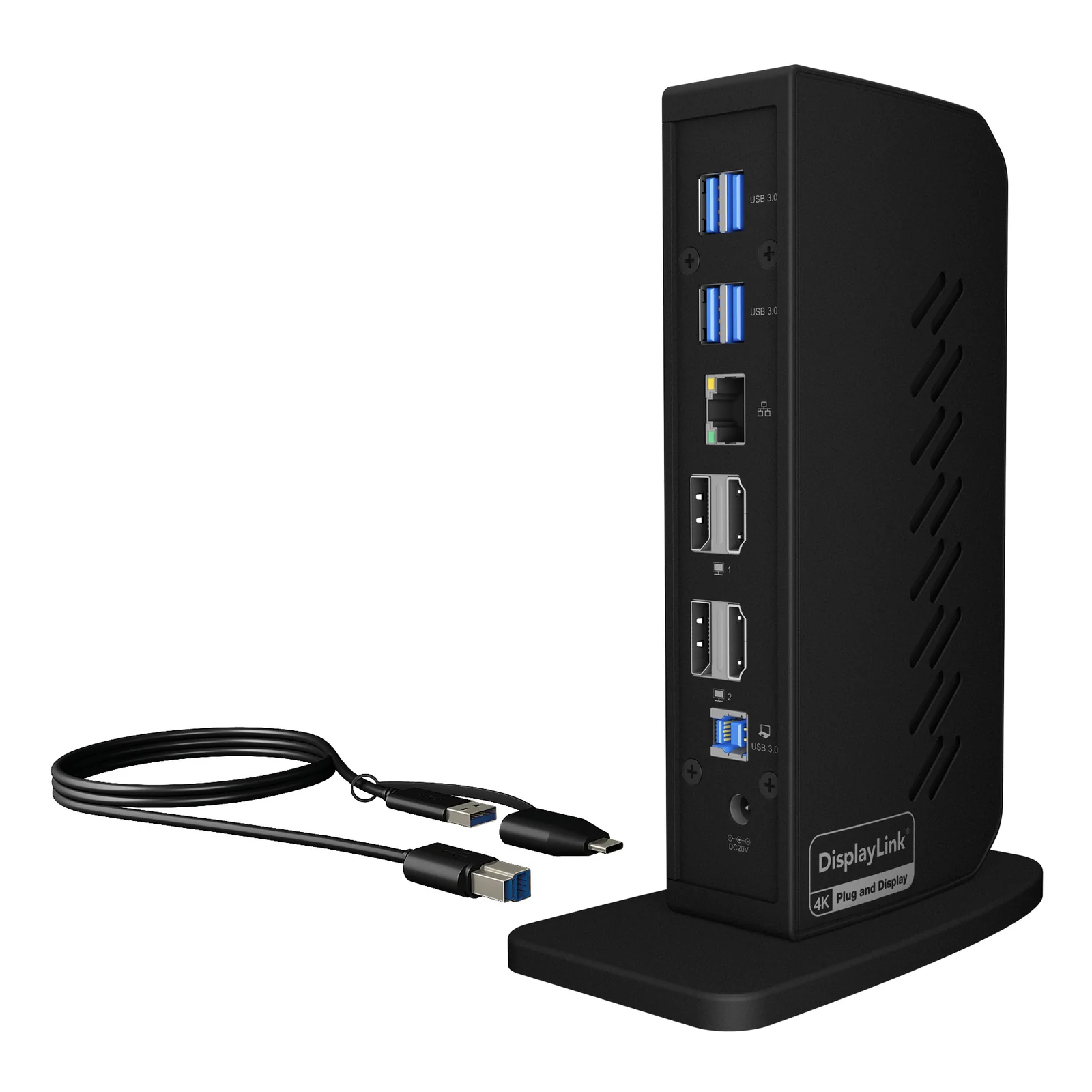 ICY BOX IB-DK2252AC Avec fil USB 3.2 Gen 1 (3.1 Gen 1) Type-C Noir
