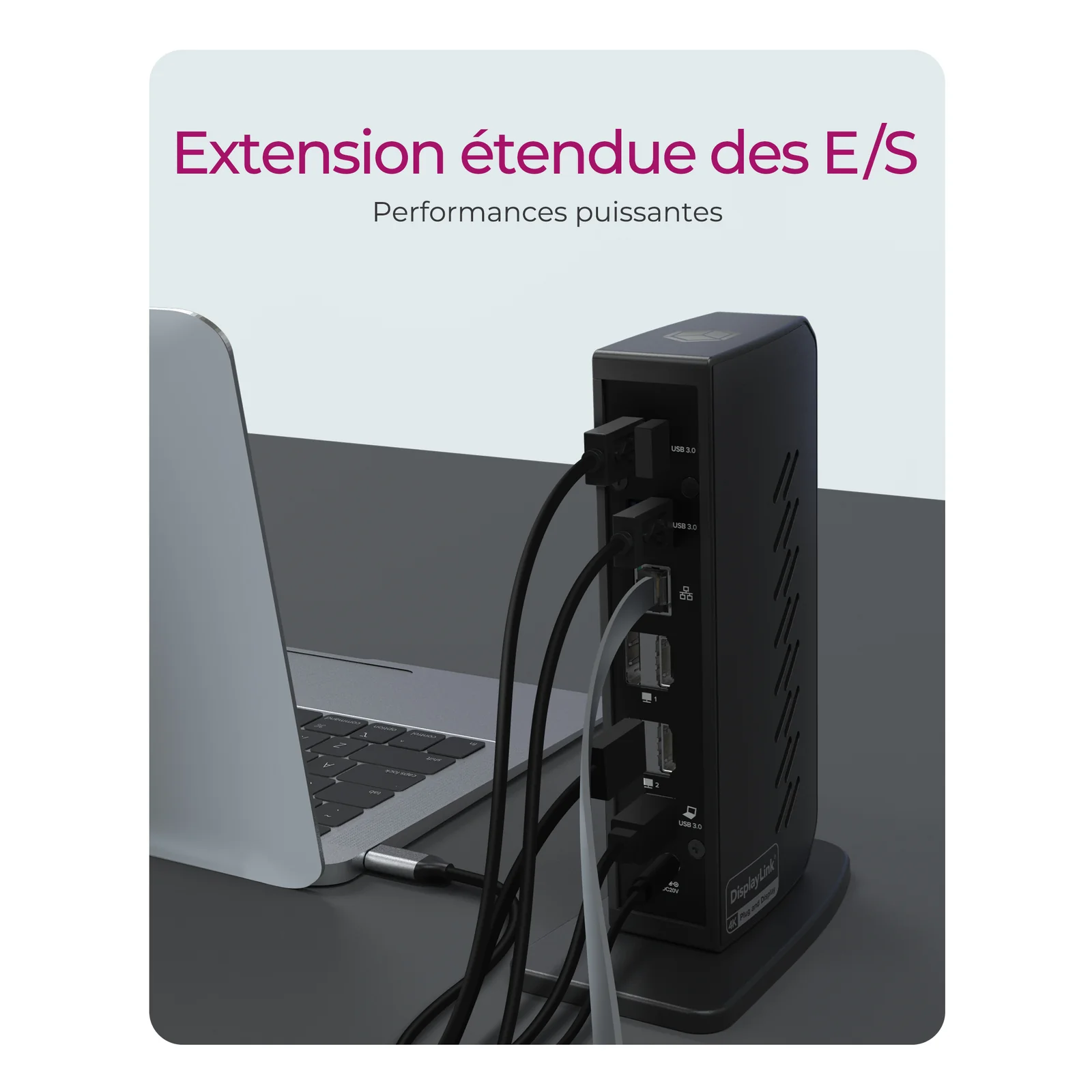 ICY BOX IB-DK2252AC Avec fil USB 3.2 Gen 1 (3.1 Gen 1) Type-C Noir