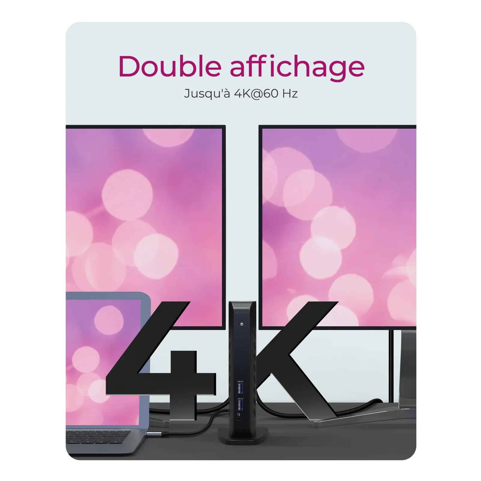 ICY BOX IB-DK2252AC Avec fil USB 3.2 Gen 1 (3.1 Gen 1) Type-C Noir
