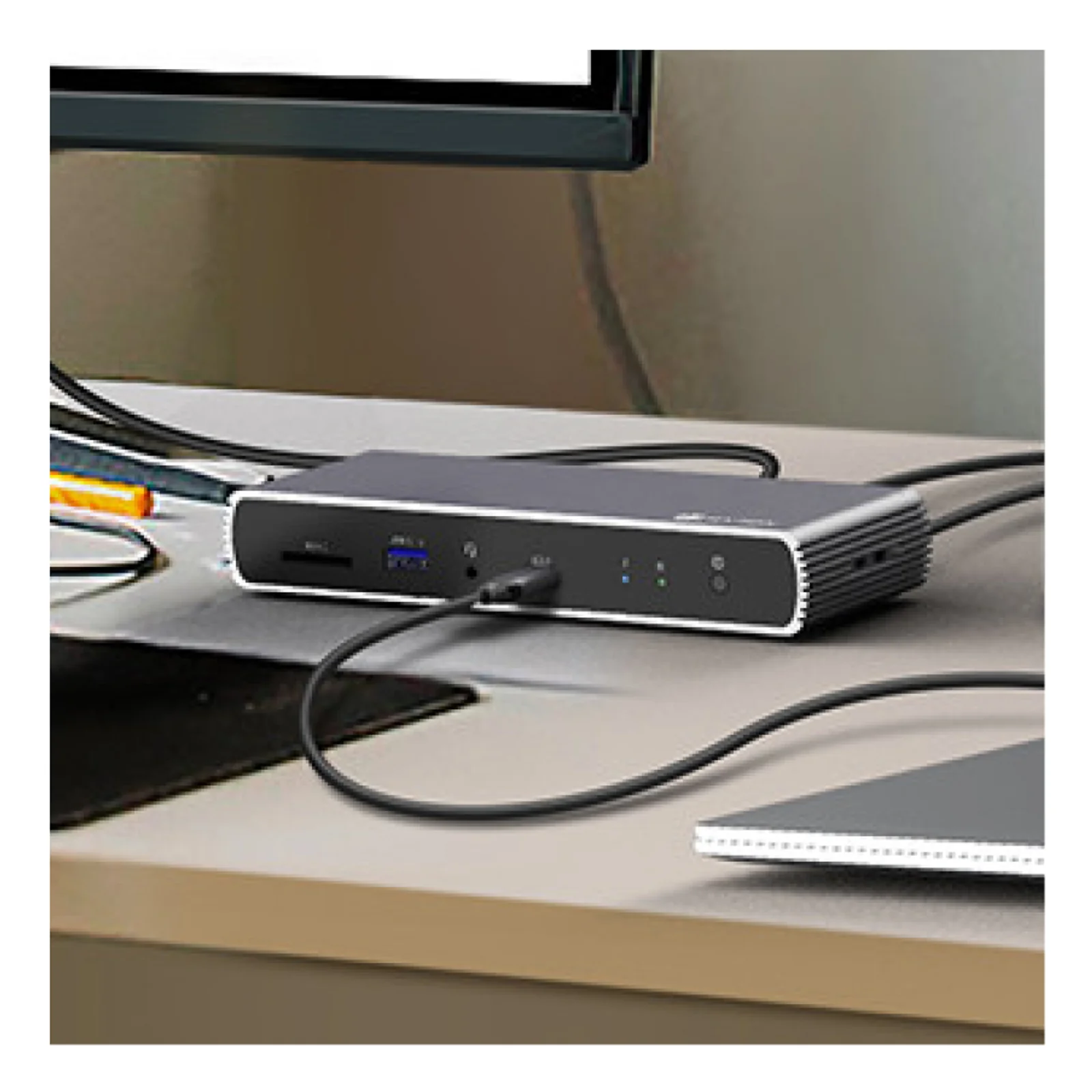 ICY BOX IB-DK4012-CPD Avec fil USB 3.2 Gen 1 (3.1 Gen 1) Type-C Anthracite, Noir