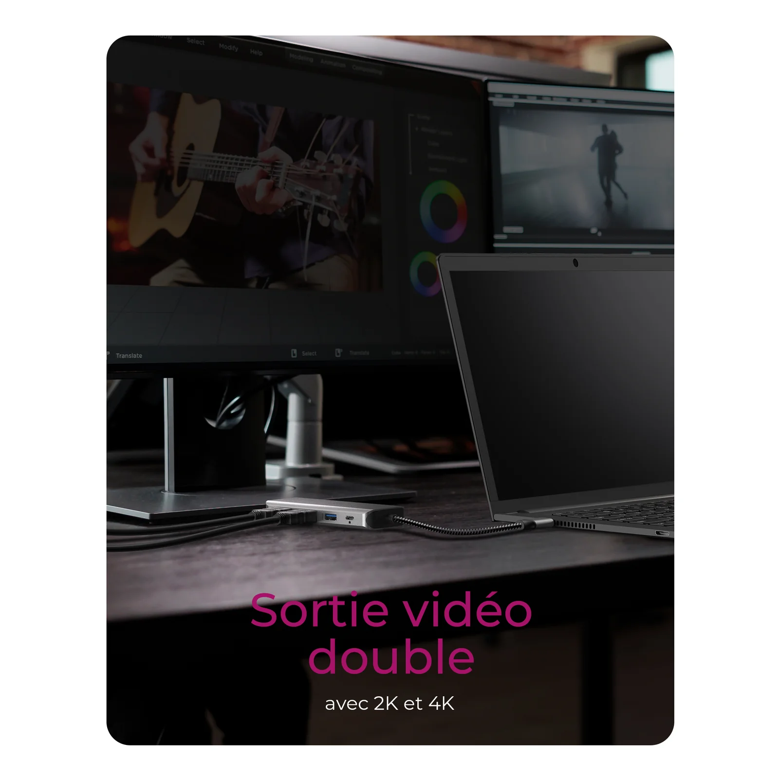 ICY BOX IB-DK4012-CPD Avec fil USB 3.2 Gen 1 (3.1 Gen 1) Type-C Anthracite, Noir