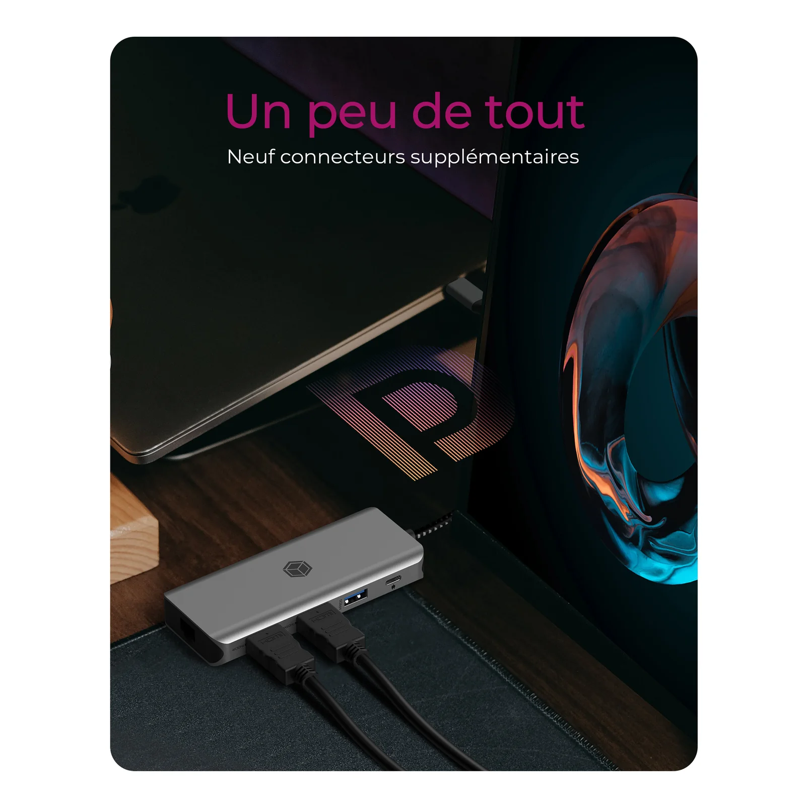 ICY BOX IB-DK4012-CPD Avec fil USB 3.2 Gen 1 (3.1 Gen 1) Type-C Anthracite, Noir