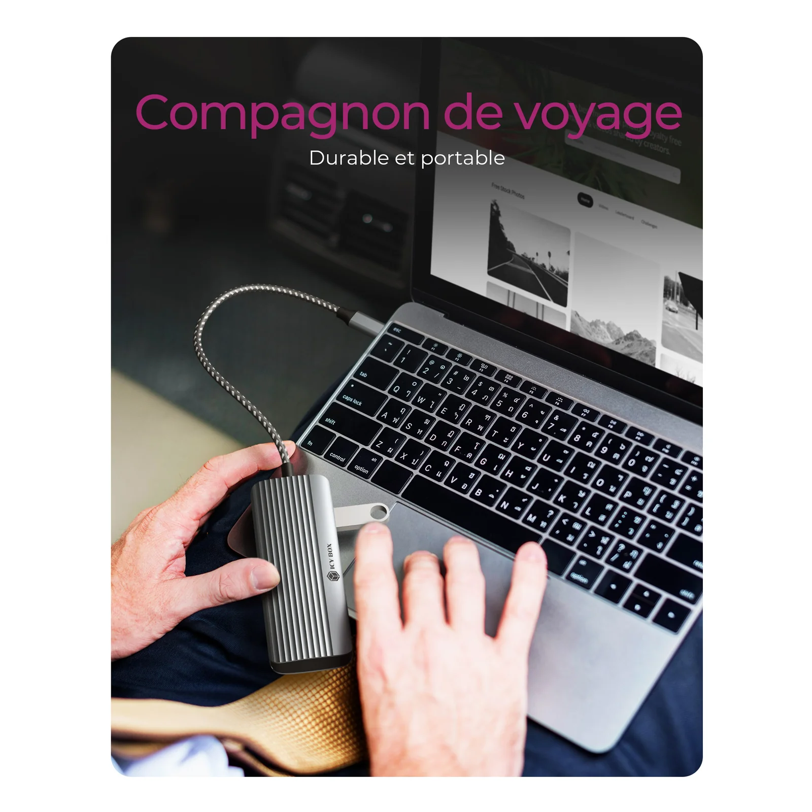 ICY BOX IB-DK4022a-CPD Avec fil USB 3.2 Gen 1 (3.1 Gen 1) Type-C Aluminium, Argent