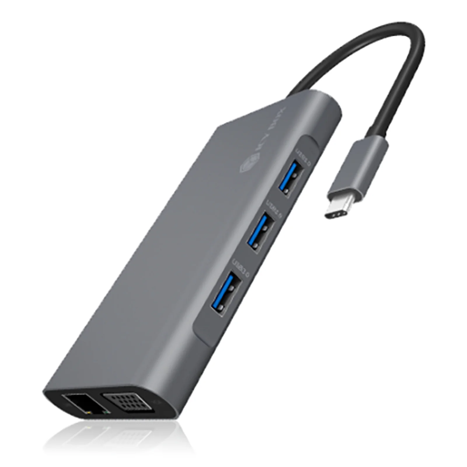 ICY BOX IB-DK4040-CPD Avec fil USB 3.2 Gen 1 (3.1 Gen 1) Type-C Anthracite, Noir