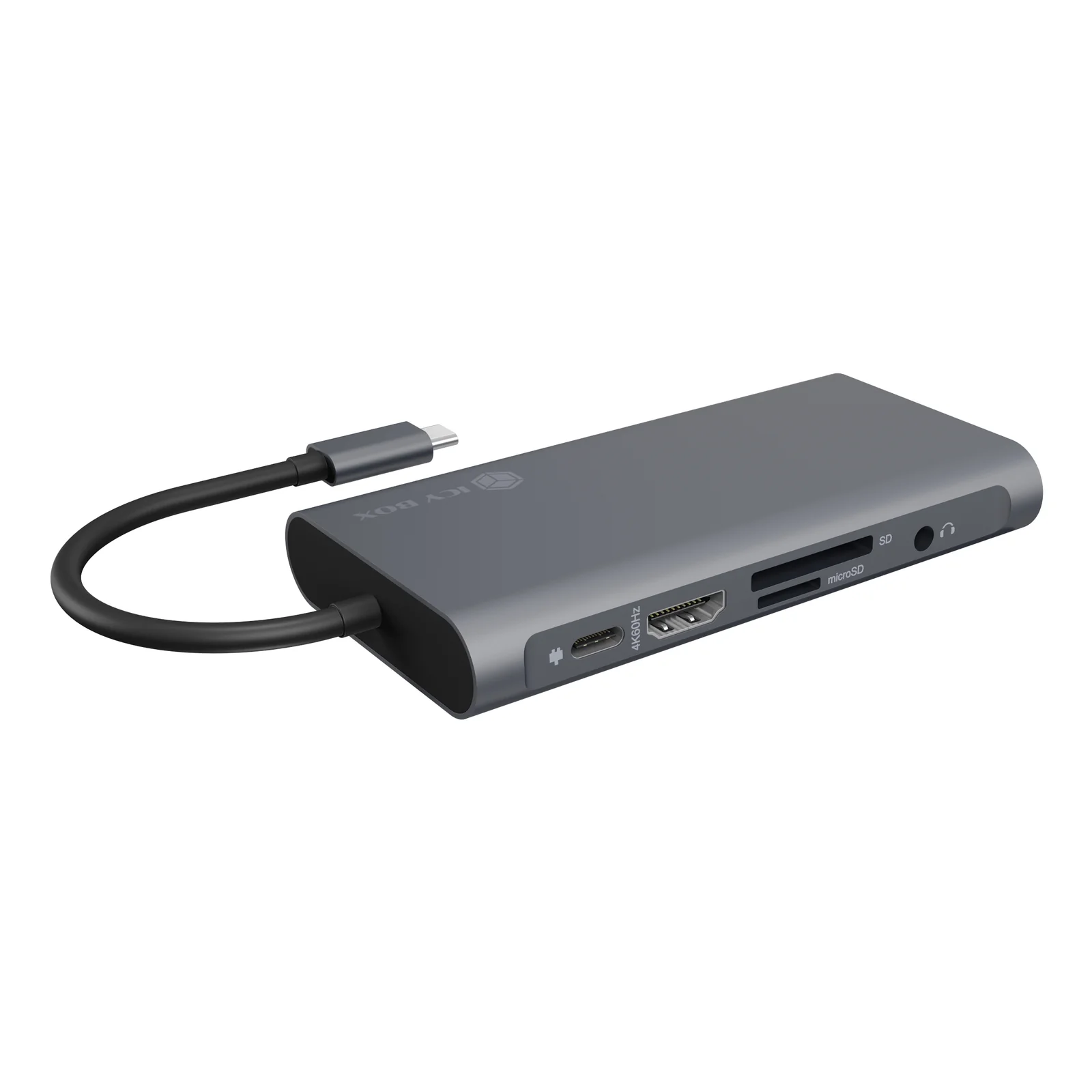 ICY BOX IB-DK4040-CPD Avec fil USB 3.2 Gen 1 (3.1 Gen 1) Type-C Anthracite, Noir