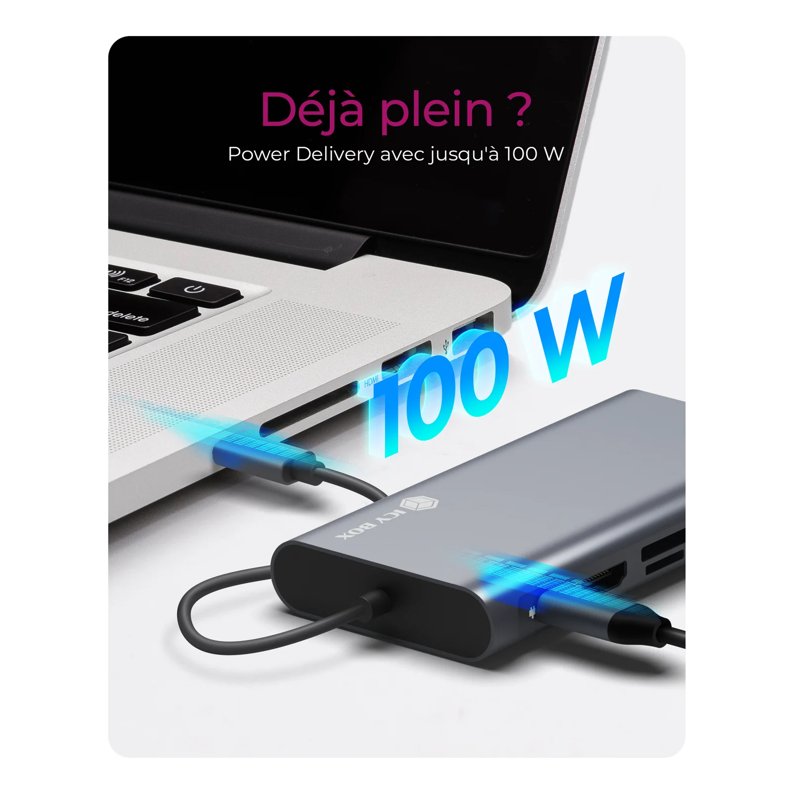 ICY BOX IB-DK4040-CPD Avec fil USB 3.2 Gen 1 (3.1 Gen 1) Type-C Anthracite, Noir