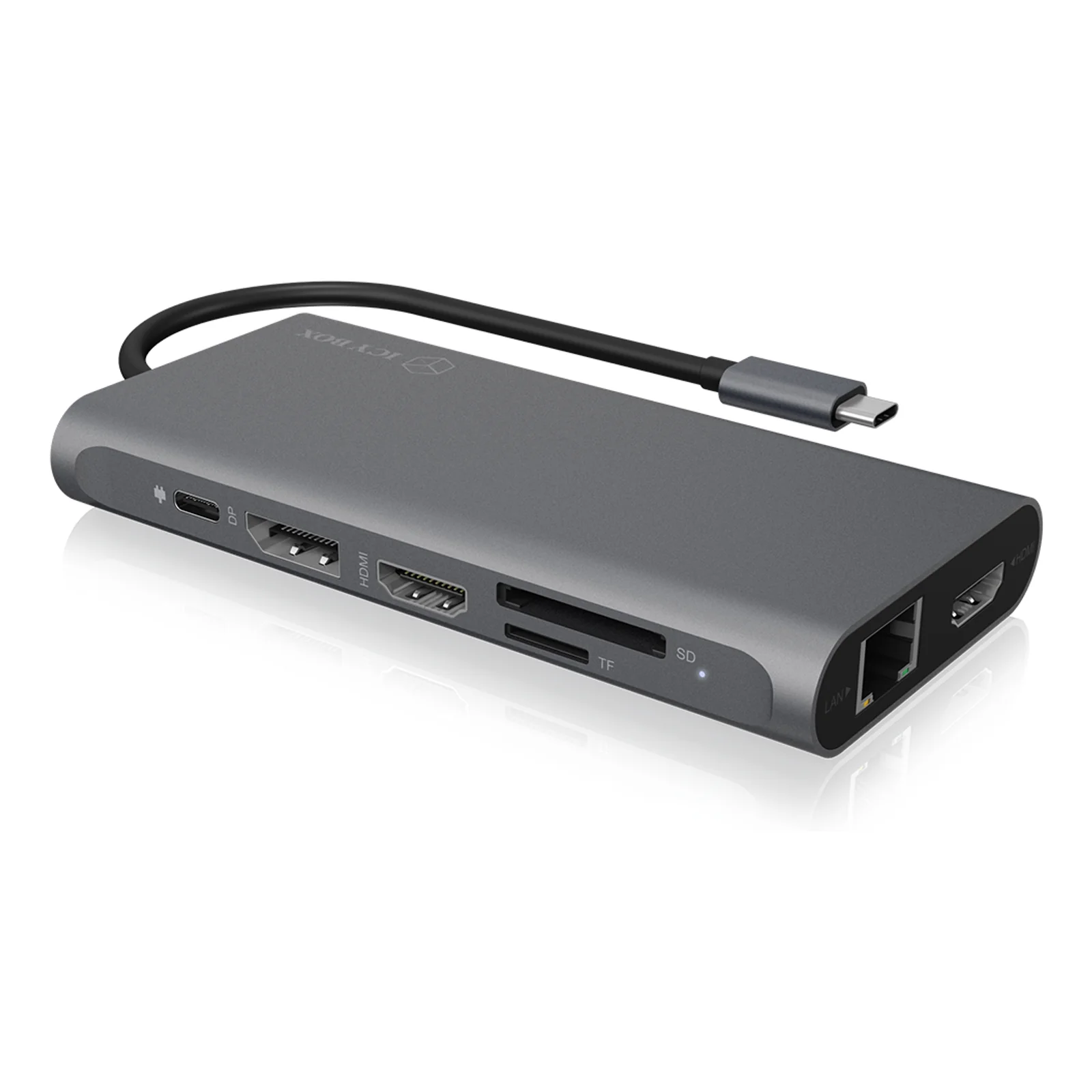 ICY BOX IB-DK4050-CPD Avec fil USB 3.2 Gen 1 (3.1 Gen 1) Type-C Anthracite