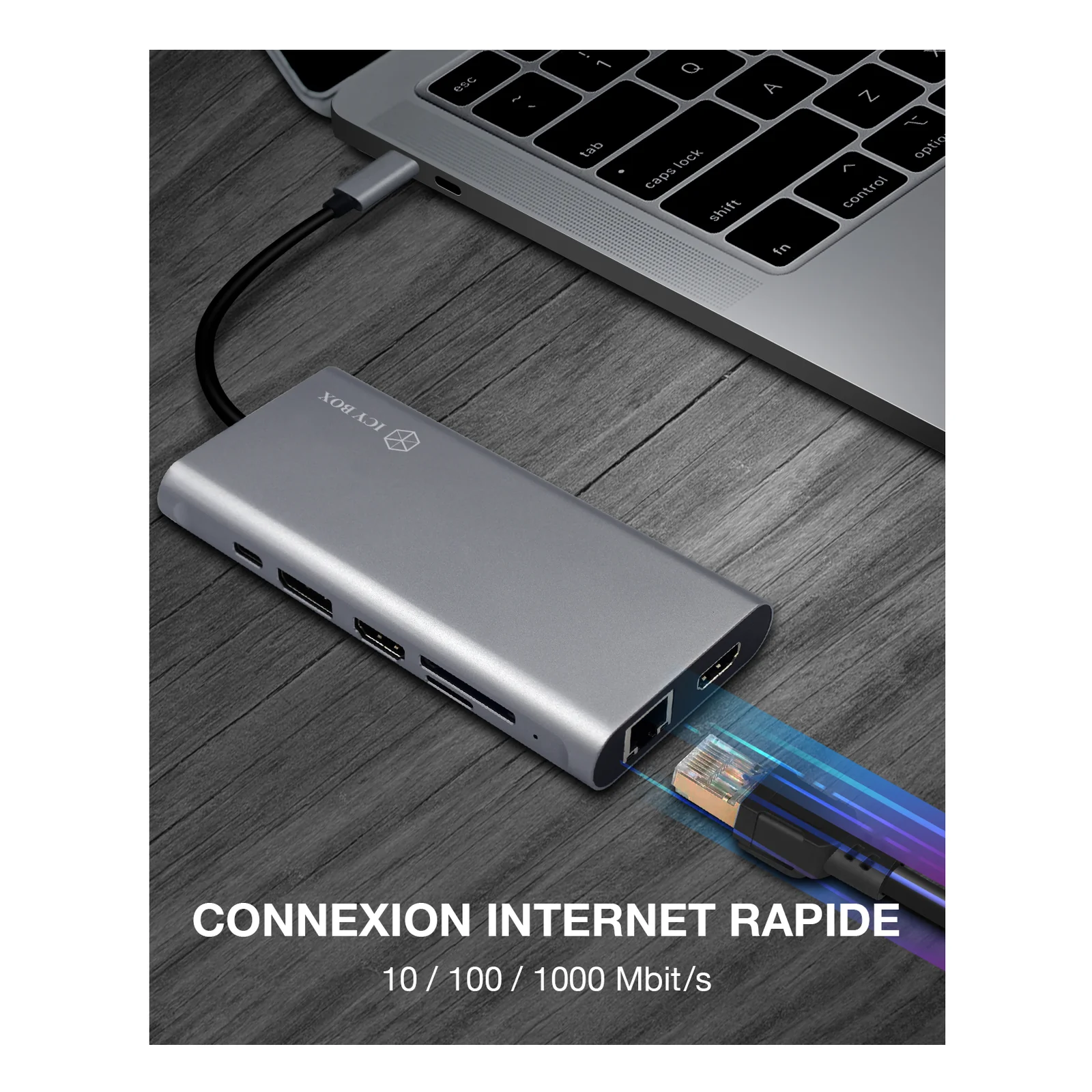 ICY BOX IB-DK4050-CPD Avec fil USB 3.2 Gen 1 (3.1 Gen 1) Type-C Anthracite