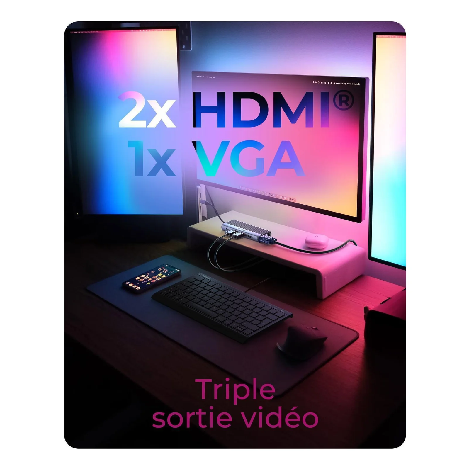 ICY BOX IB-DK4062-CPD Avec fil USB 3.2 Gen 1 (3.1 Gen 1) Type-C Anthracite