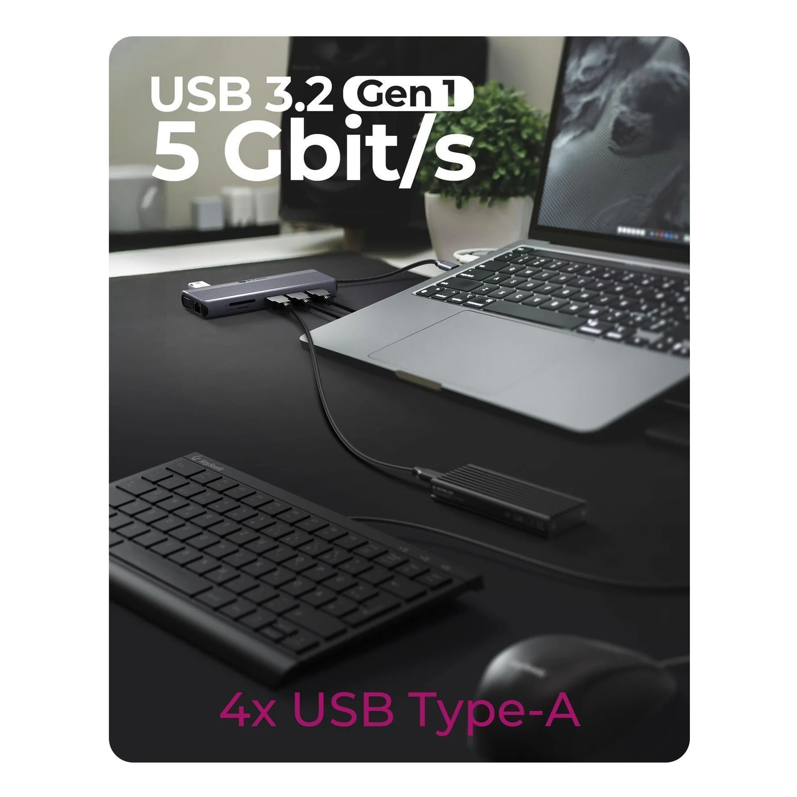 ICY BOX IB-DK4062-CPD Avec fil USB 3.2 Gen 1 (3.1 Gen 1) Type-C Anthracite