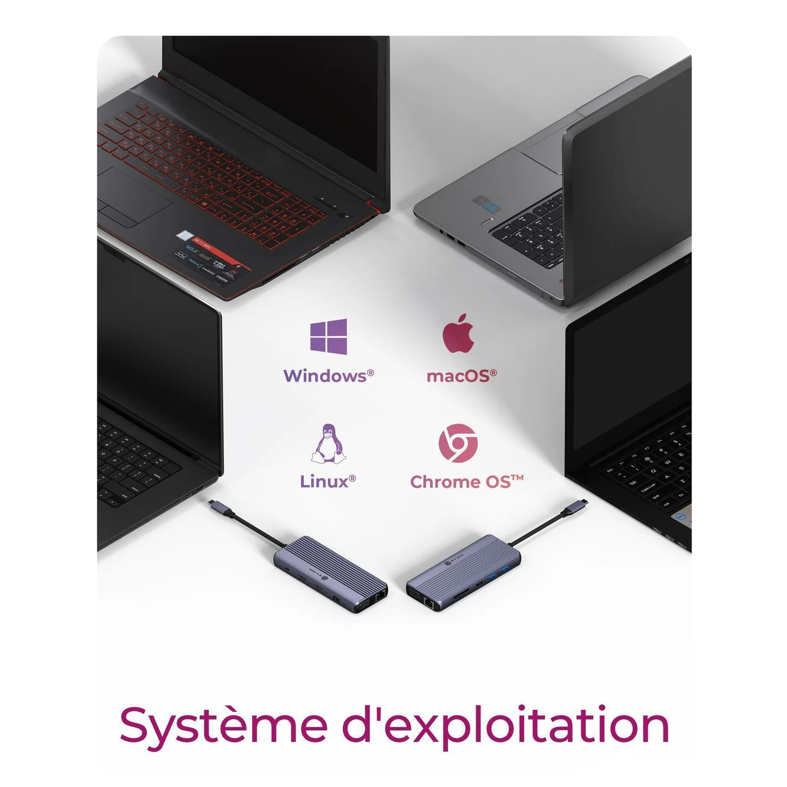 ICY BOX IB-DK4062-CPD Avec fil USB 3.2 Gen 1 (3.1 Gen 1) Type-C Anthracite