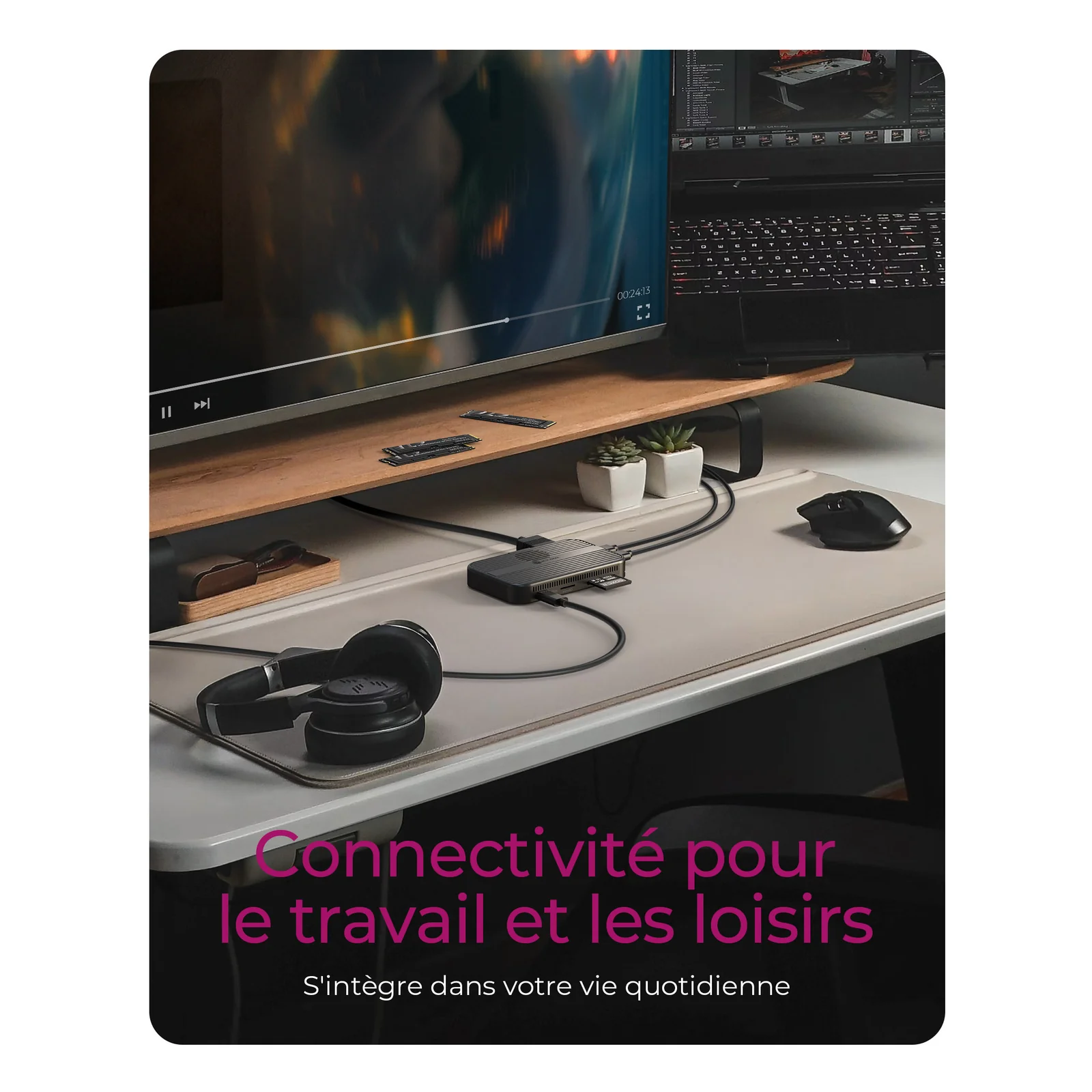 ICY BOX IB-DK4071M-CU31 USB 3.2 Gen 2 (3.1 Gen 1) Type-C Noir