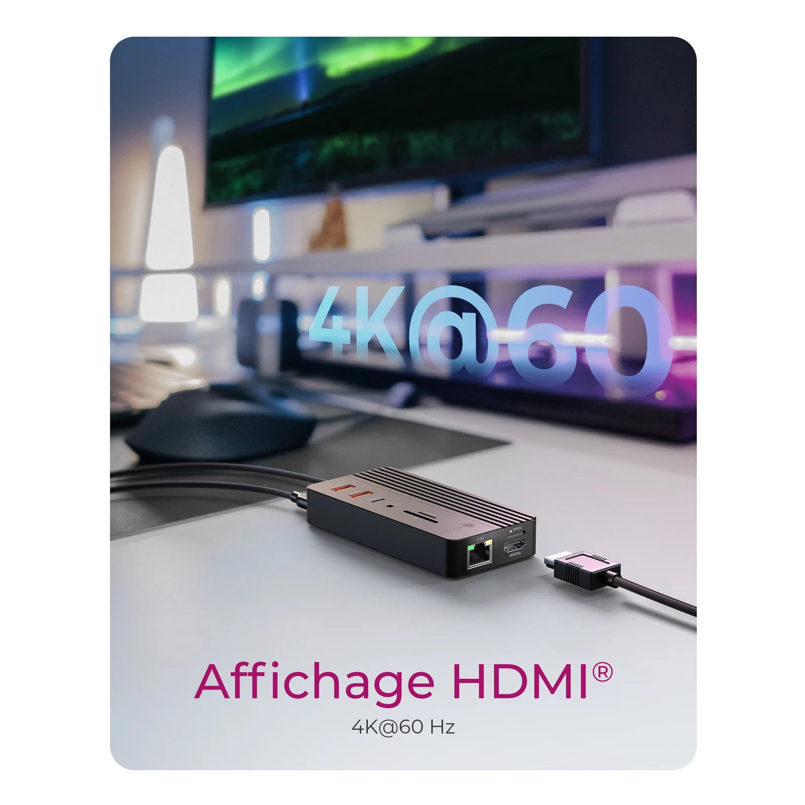 ICY BOX IB-DK4072M-CU31 USB 3.2 Gen 2 (3.1 Gen 1) Type-C Noir