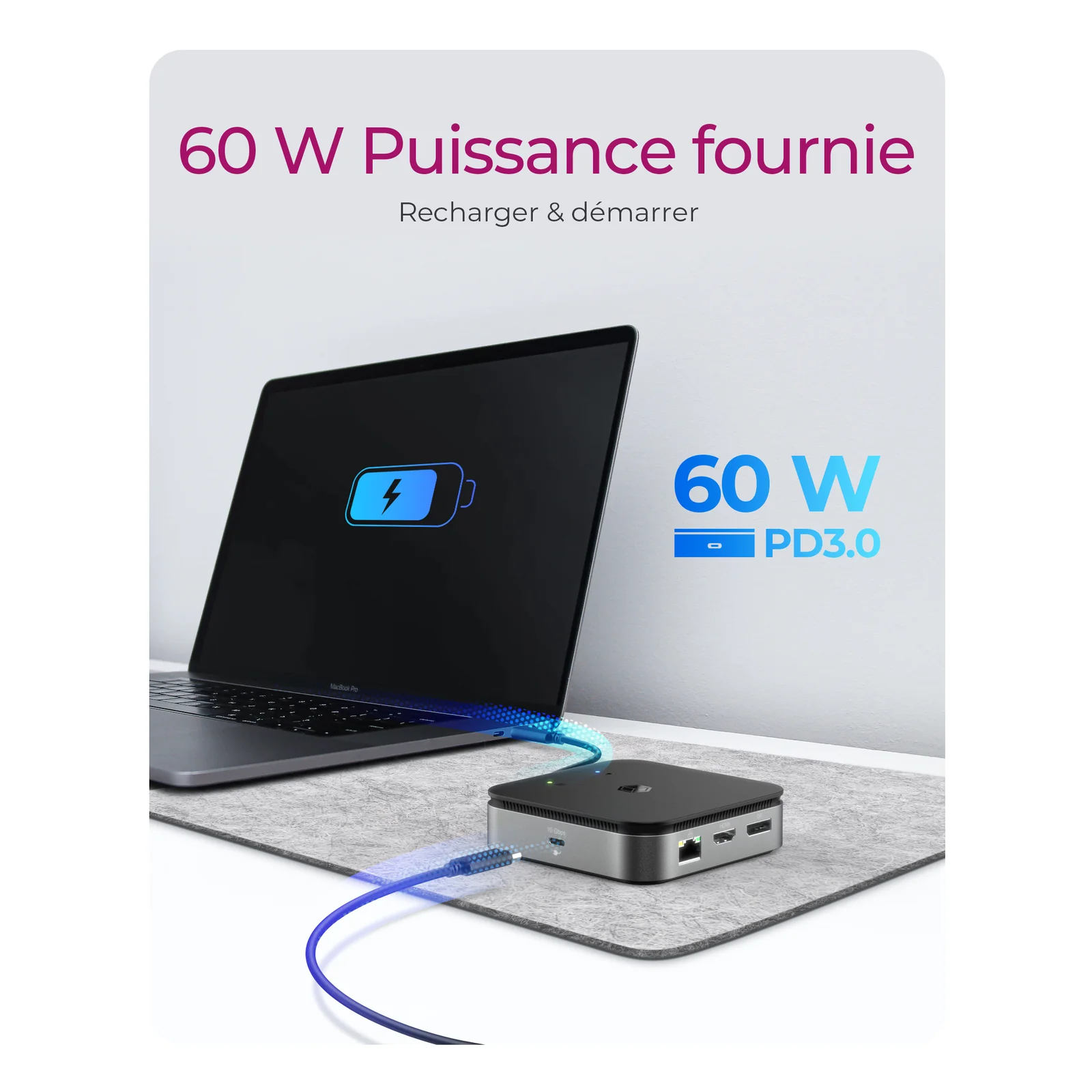 ICY BOX IB-DK408-C41 Avec fil USB4 Anthracite