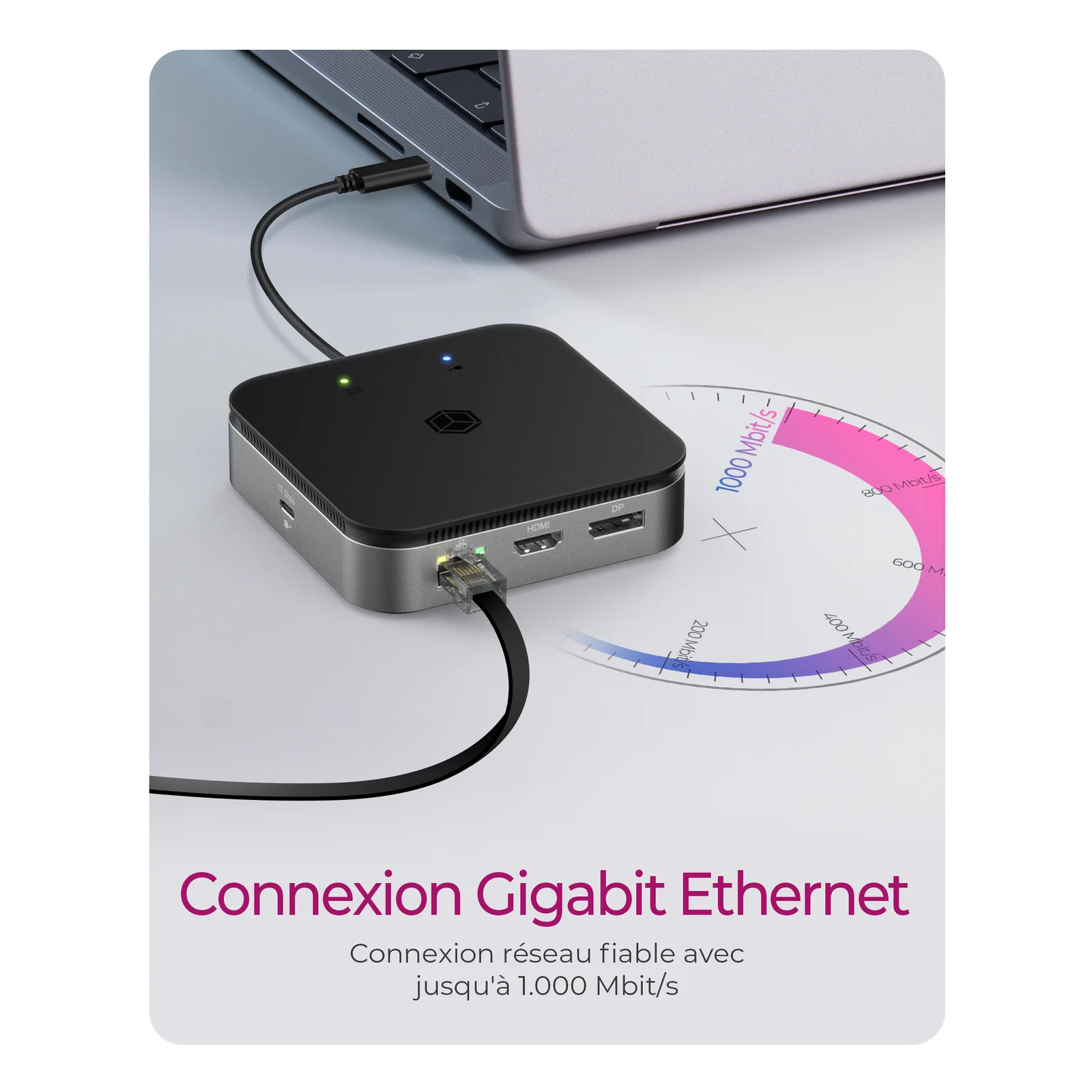 ICY BOX IB-DK408-C41 Avec fil USB4 Anthracite