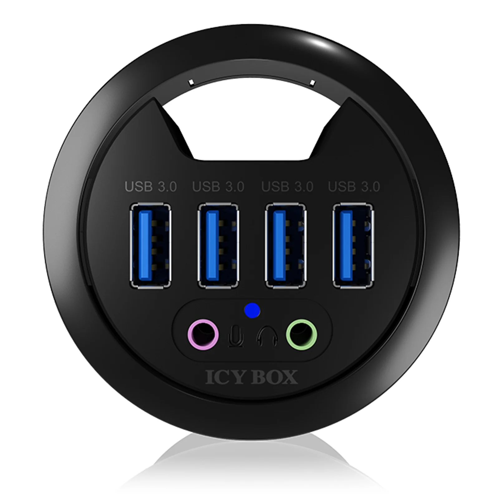 ICY BOX IB-HUB1403A prise de courant Noir