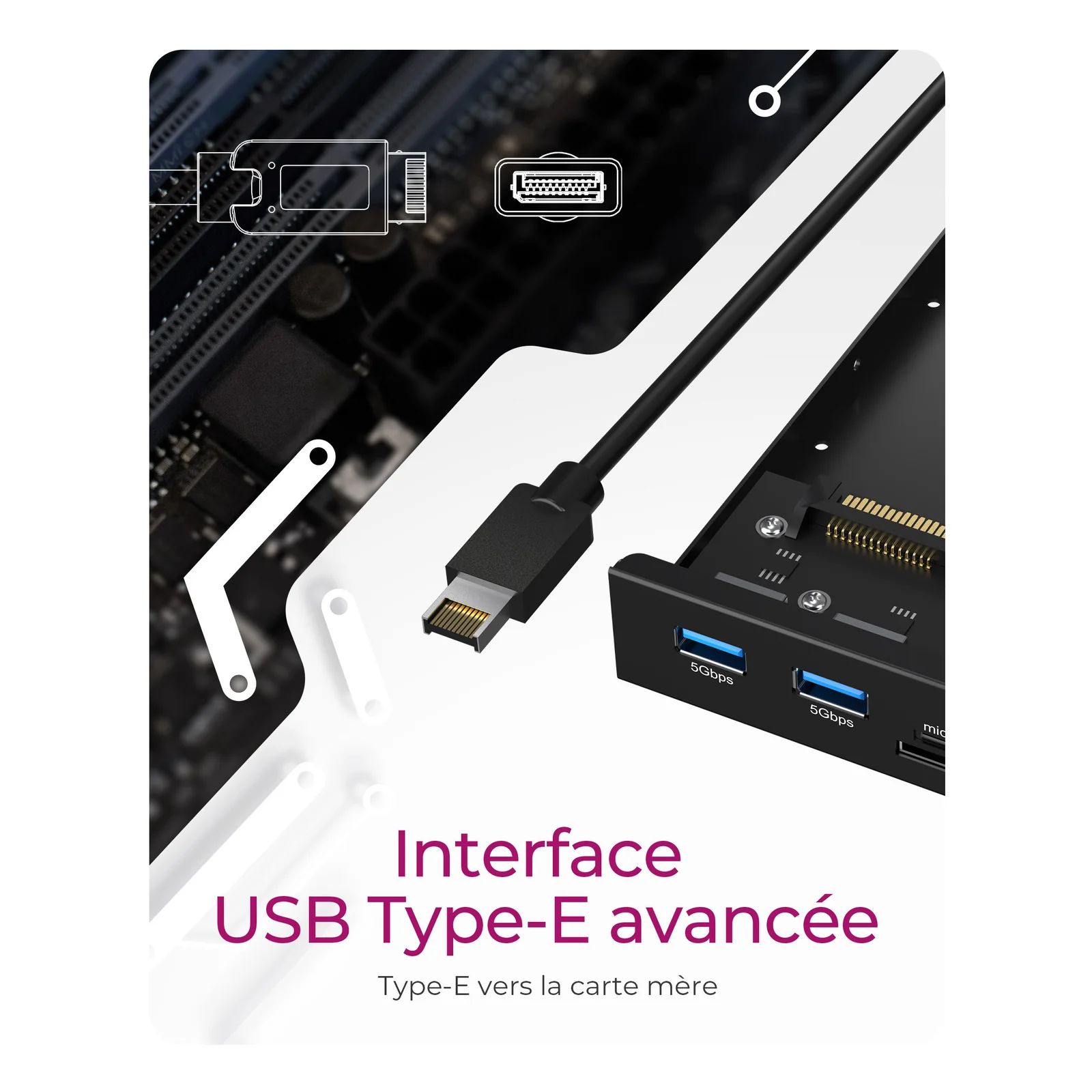 ICY BOX IB-HUB1419-i3 8,89 cm (3.5") Noir