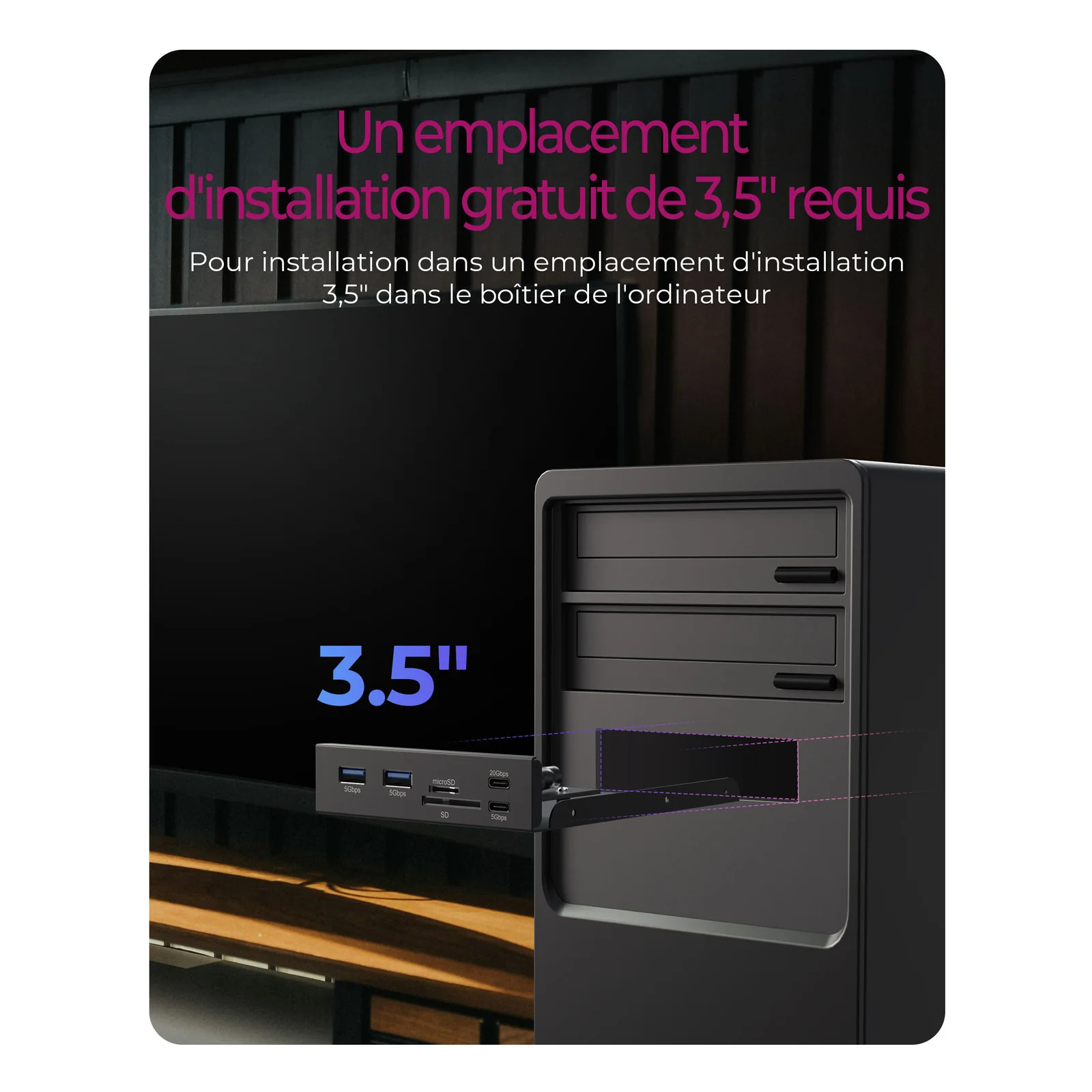 ICY BOX IB-HUB1419-i3 8,89 cm (3.5") Noir