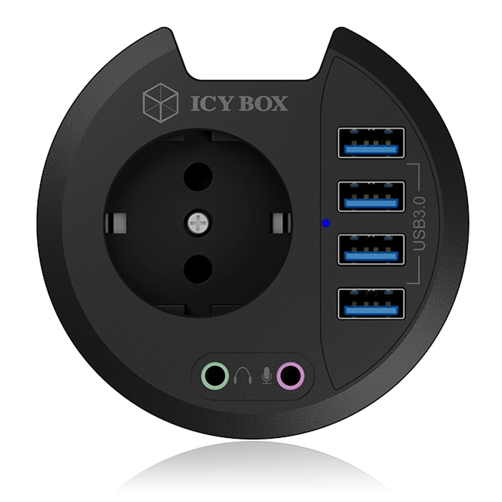 ICY BOX IB-HUB1430 prise de courant Noir