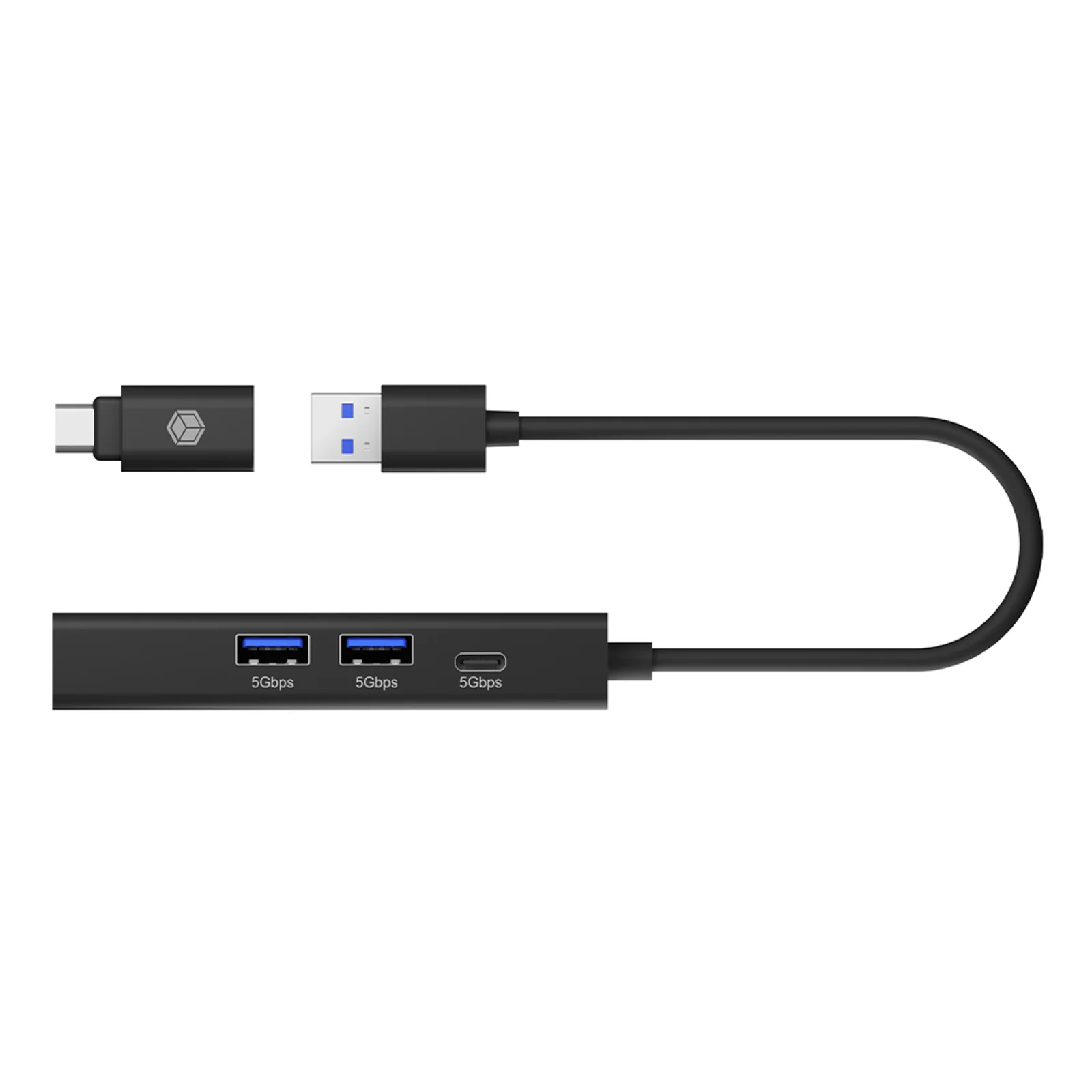 ICY BOX IB-HUB1439-LAN Avec fil USB 3.2 Gen 1 (3.1 Gen 1) Type-A Noir