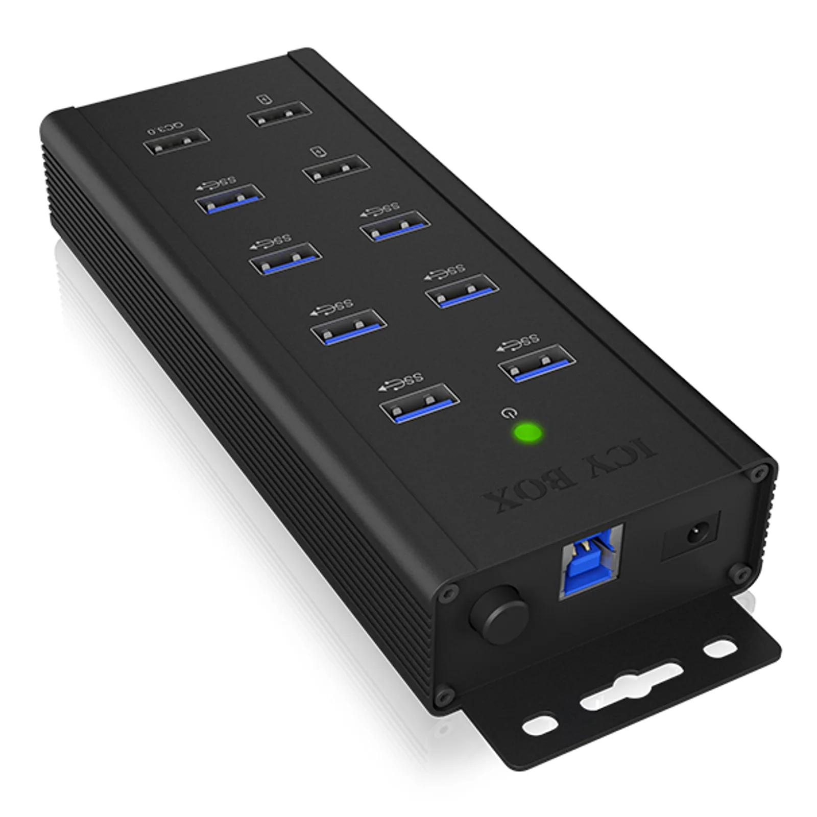 IB-HUB1703-QC3 USB 3.2 Gen 1 (3.1 Gen 1) Type-B 5000 Mbit/s Noir
