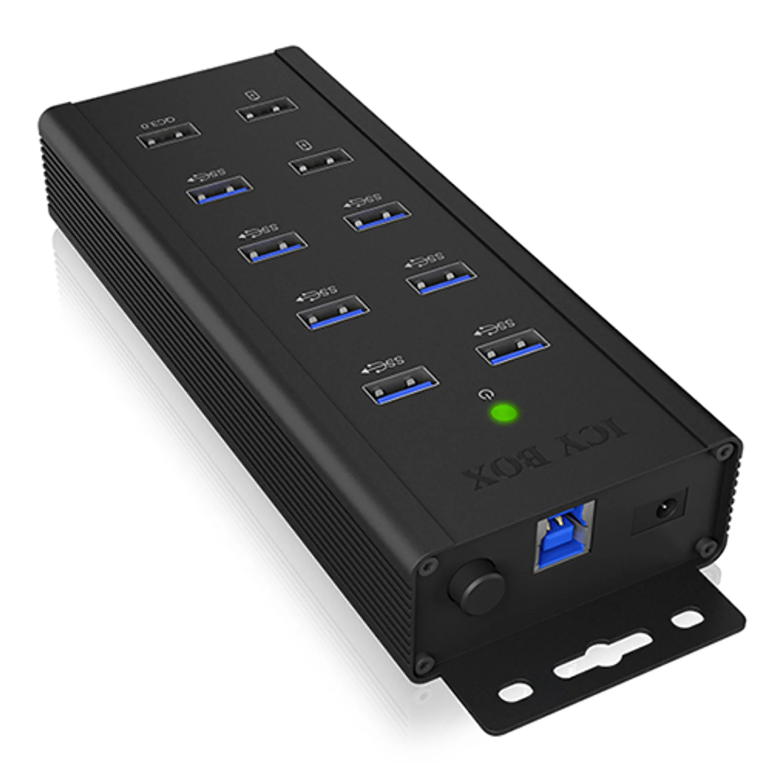 ICY BOX IB-HUB1703-QC3 USB 3.2 Gen 1 (3.1 Gen 1) Type-B 5000 Mbit/s Noir