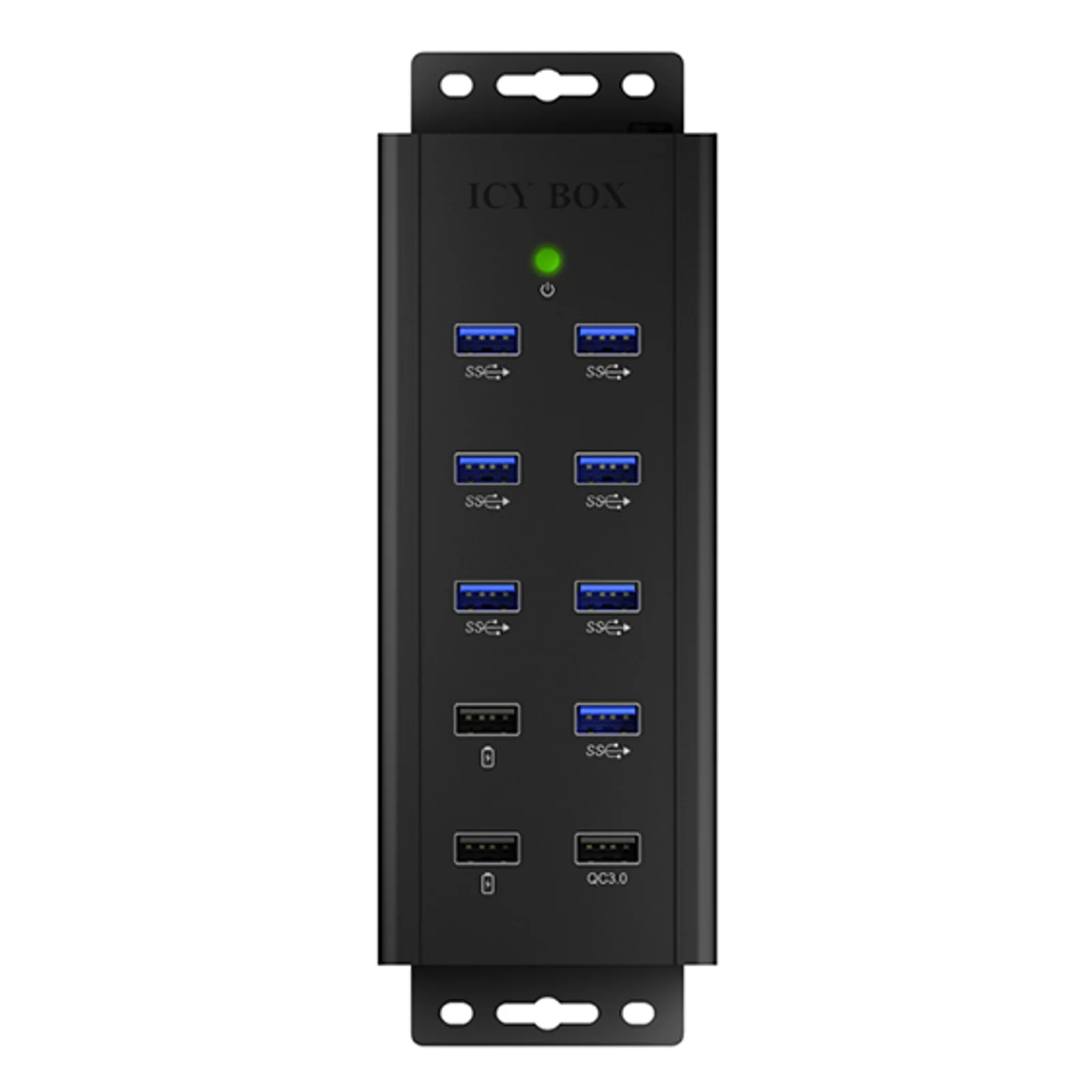 ICY BOX IB-HUB1703-QC3 USB 3.2 Gen 1 (3.1 Gen 1) Type-B 5000 Mbit/s Noir