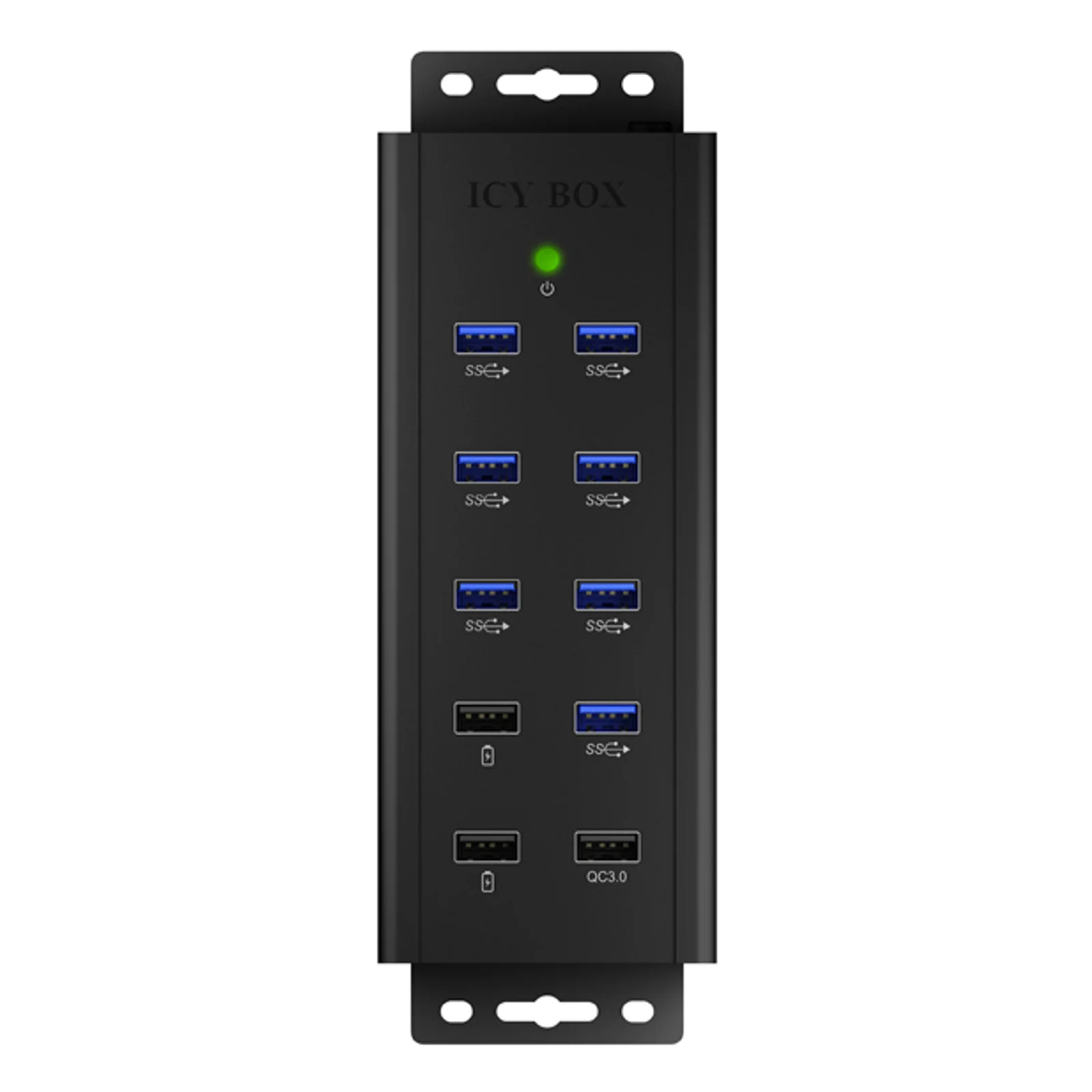 ICY BOX IB-HUB1703-QC3 USB 3.2 Gen 1 (3.1 Gen 1) Type-B 5000 Mbit/s Noir