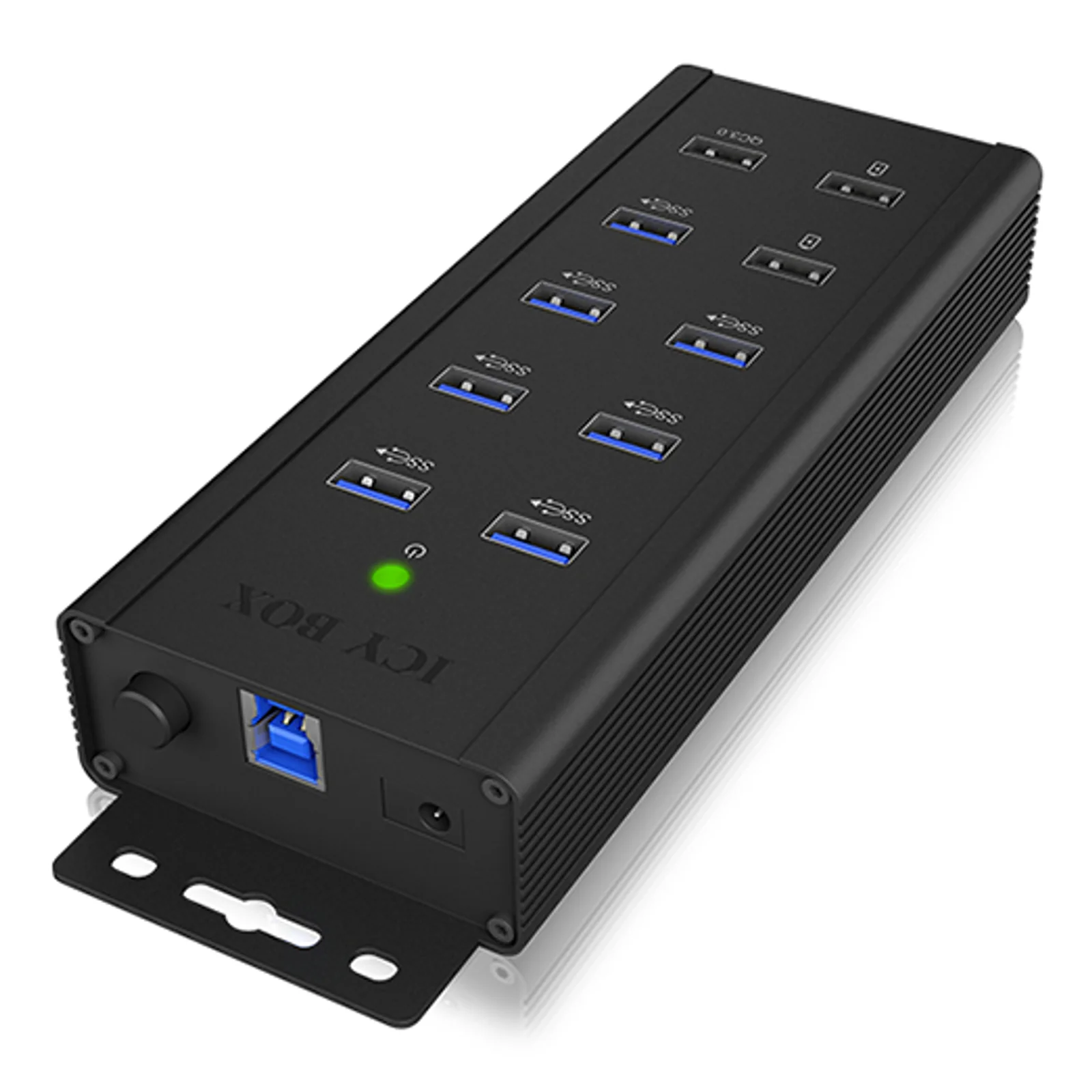ICY BOX IB-HUB1703-QC3 USB 3.2 Gen 1 (3.1 Gen 1) Type-B 5000 Mbit/s Noir