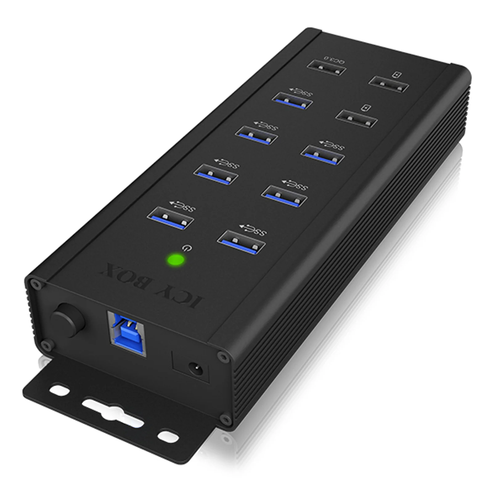 ICY BOX IB-HUB1703-QC3 USB 3.2 Gen 1 (3.1 Gen 1) Type-B 5000 Mbit/s Noir