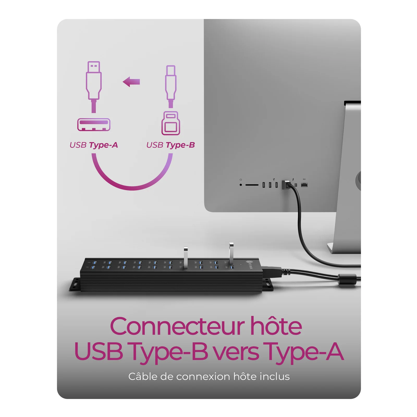 ICY BOX IB-HUB1720-U3 Noir