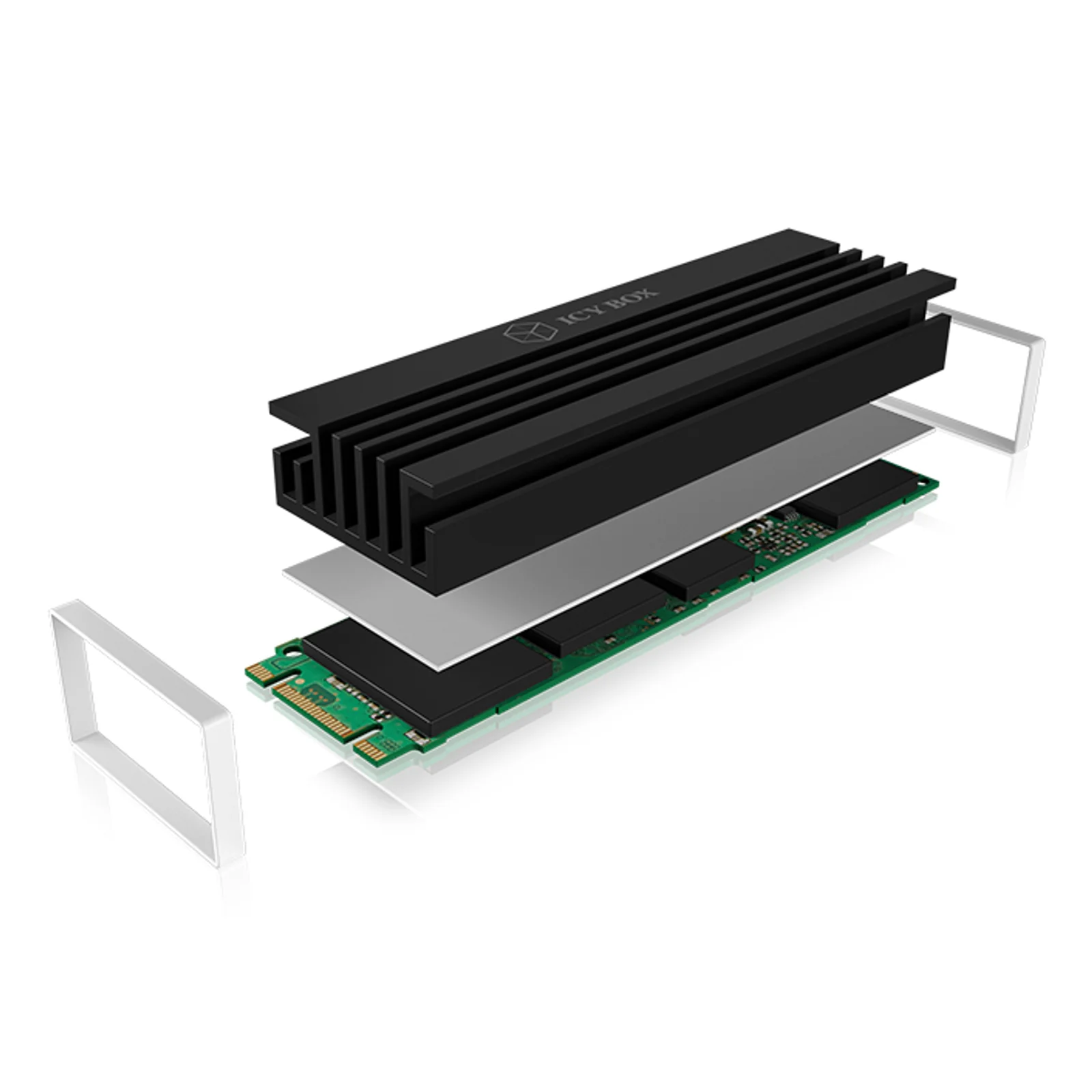 ICY BOX IB-M2HS-70 Disque électronique Dissipateur thermique/Radiateur Noir 1 pièce(s)