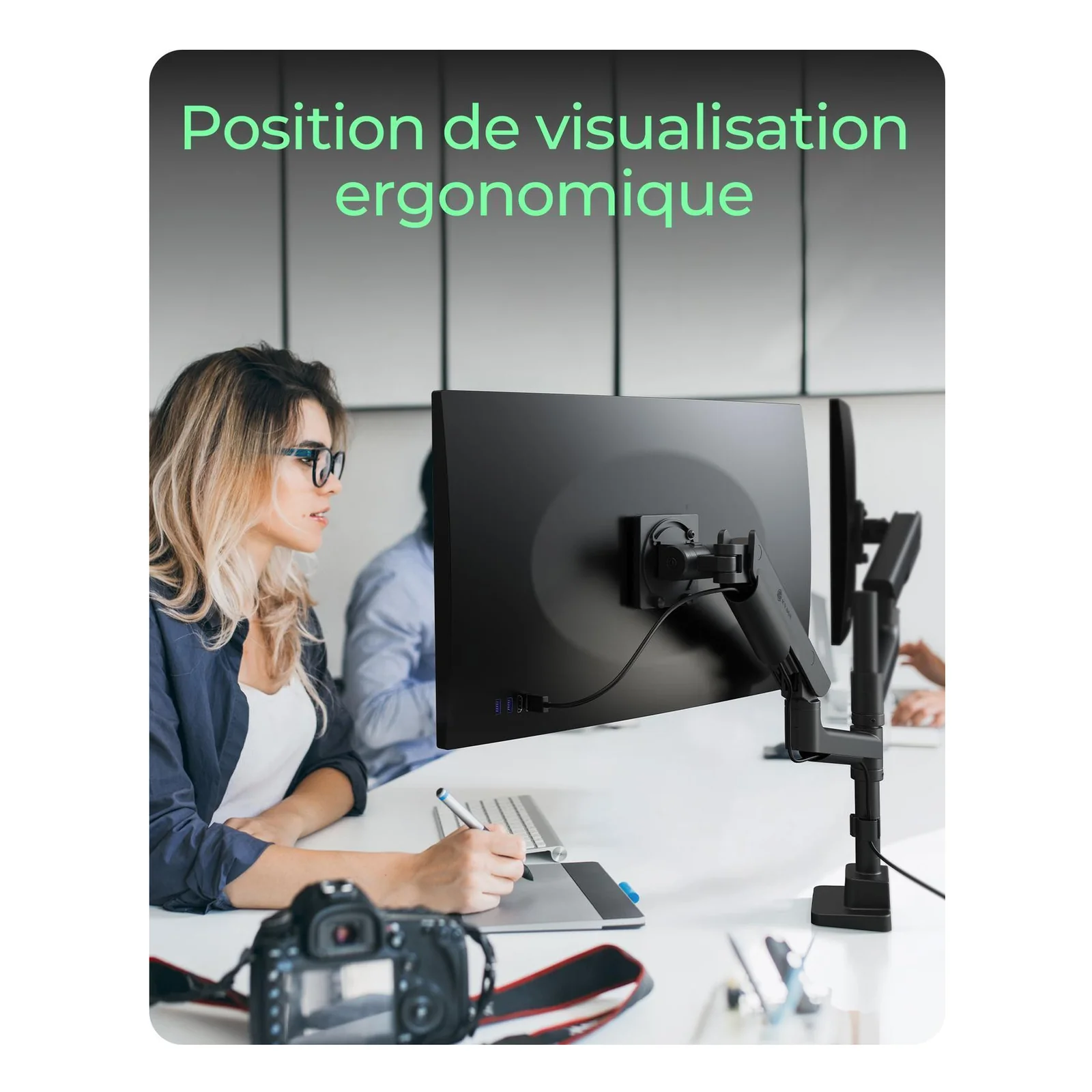 ICY BOX IB-MS702-T support d'écran plat pour bureau 144,8 cm (57") Noir