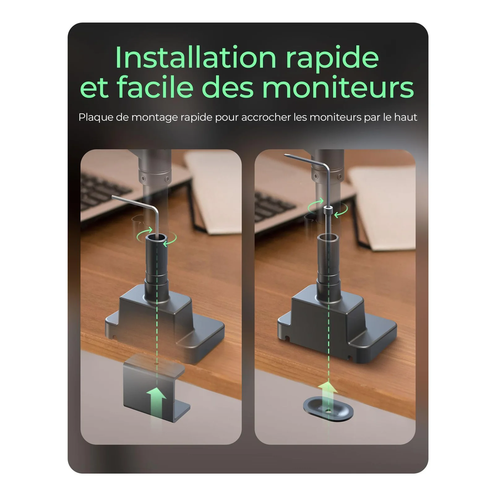 ICY BOX IB-MS702-T support d'écran plat pour bureau 144,8 cm (57") Noir