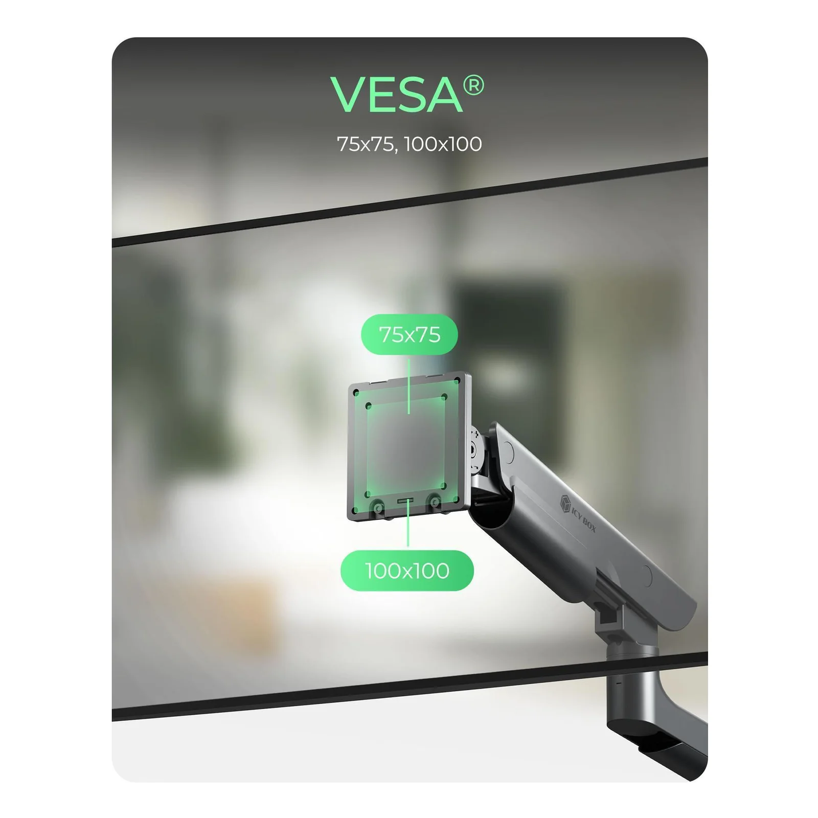 ICY BOX IB-MS702-T support d'écran plat pour bureau 144,8 cm (57") Noir