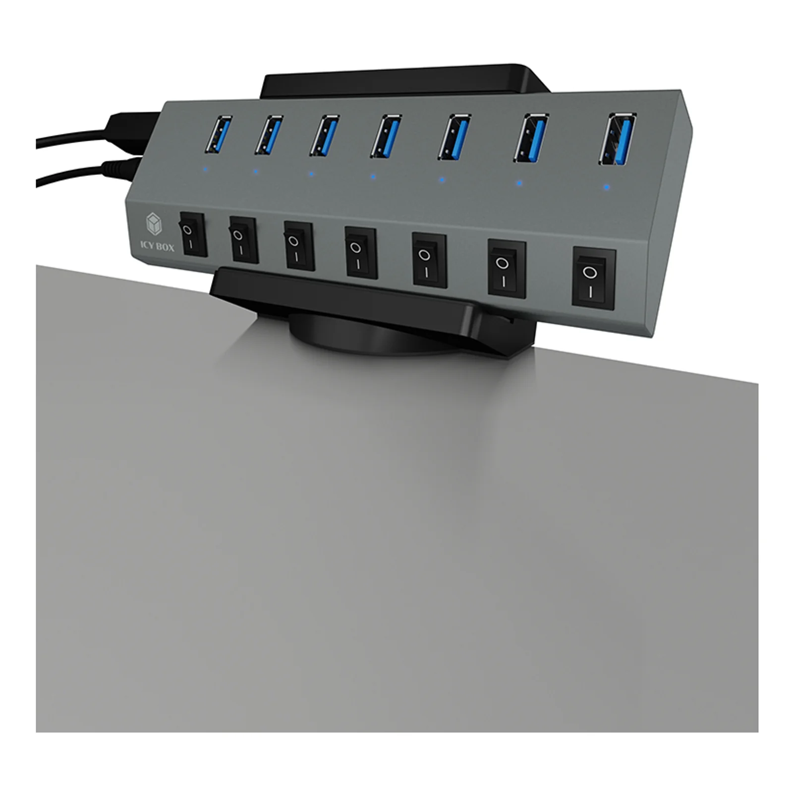 ICY BOX IB-MSA106-HH Support passif Hub USB Noir
