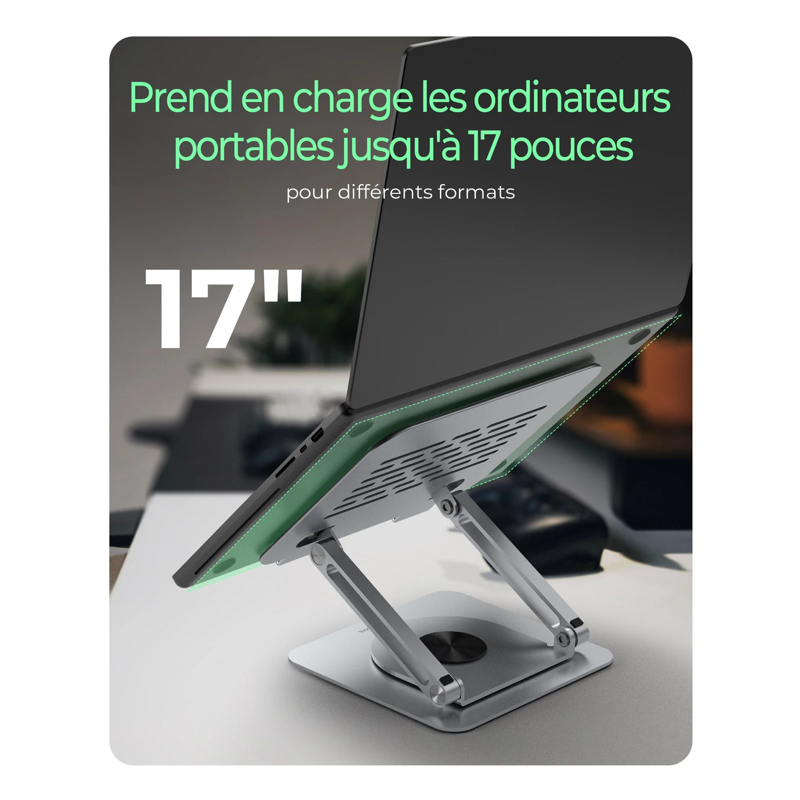 ICY BOX IB-NH300-R Supports de Laptop Argent 43,2 cm (17")