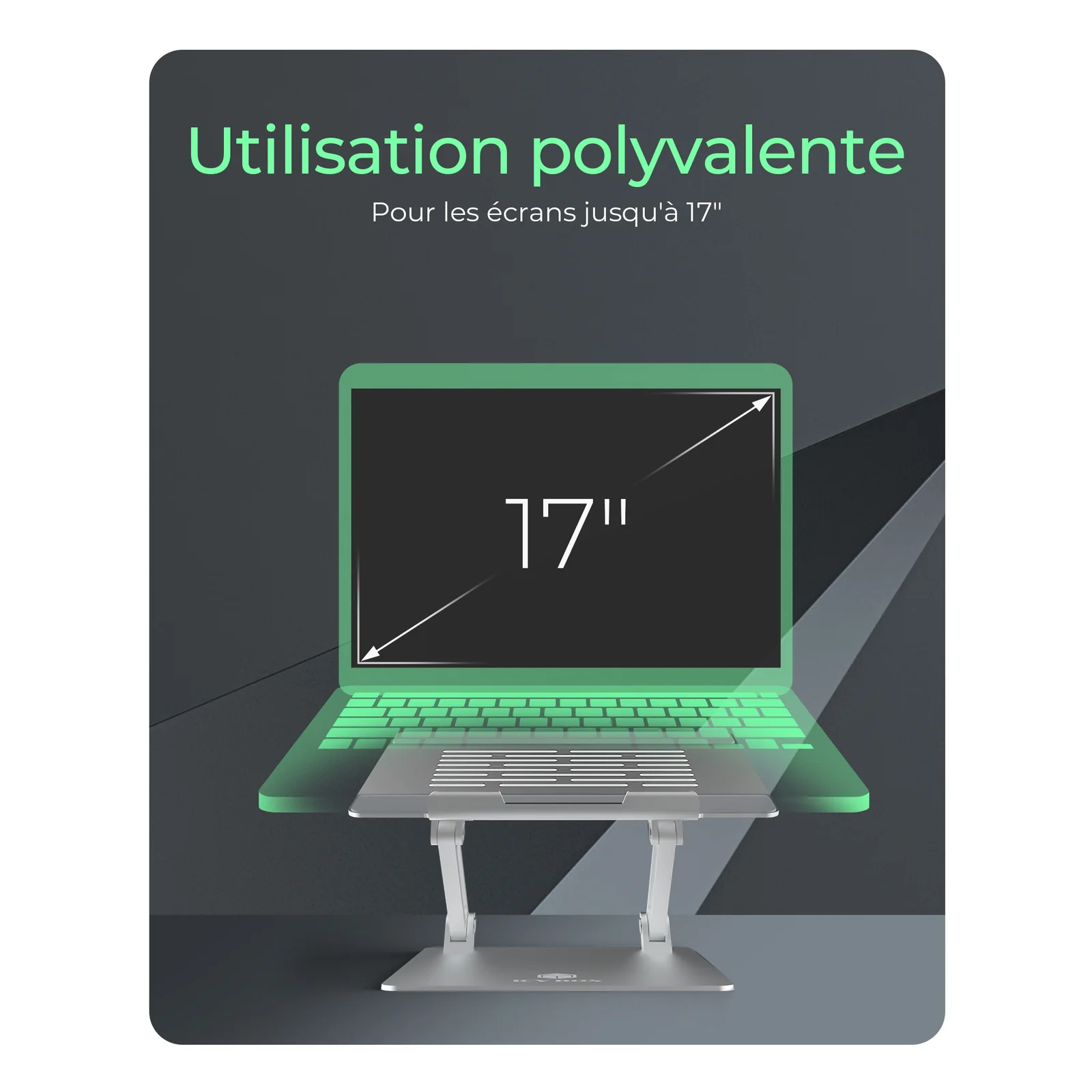 ICY BOX IB-NH300 Supports de Laptop Argent 43,2 cm (17")