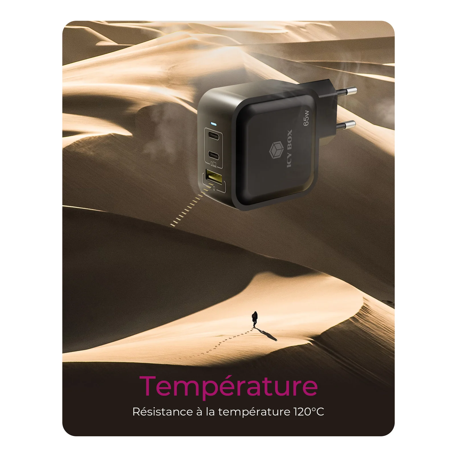 ICY BOX IB-PS1030-PD Universel Noir Secteur Charge rapide Intérieure