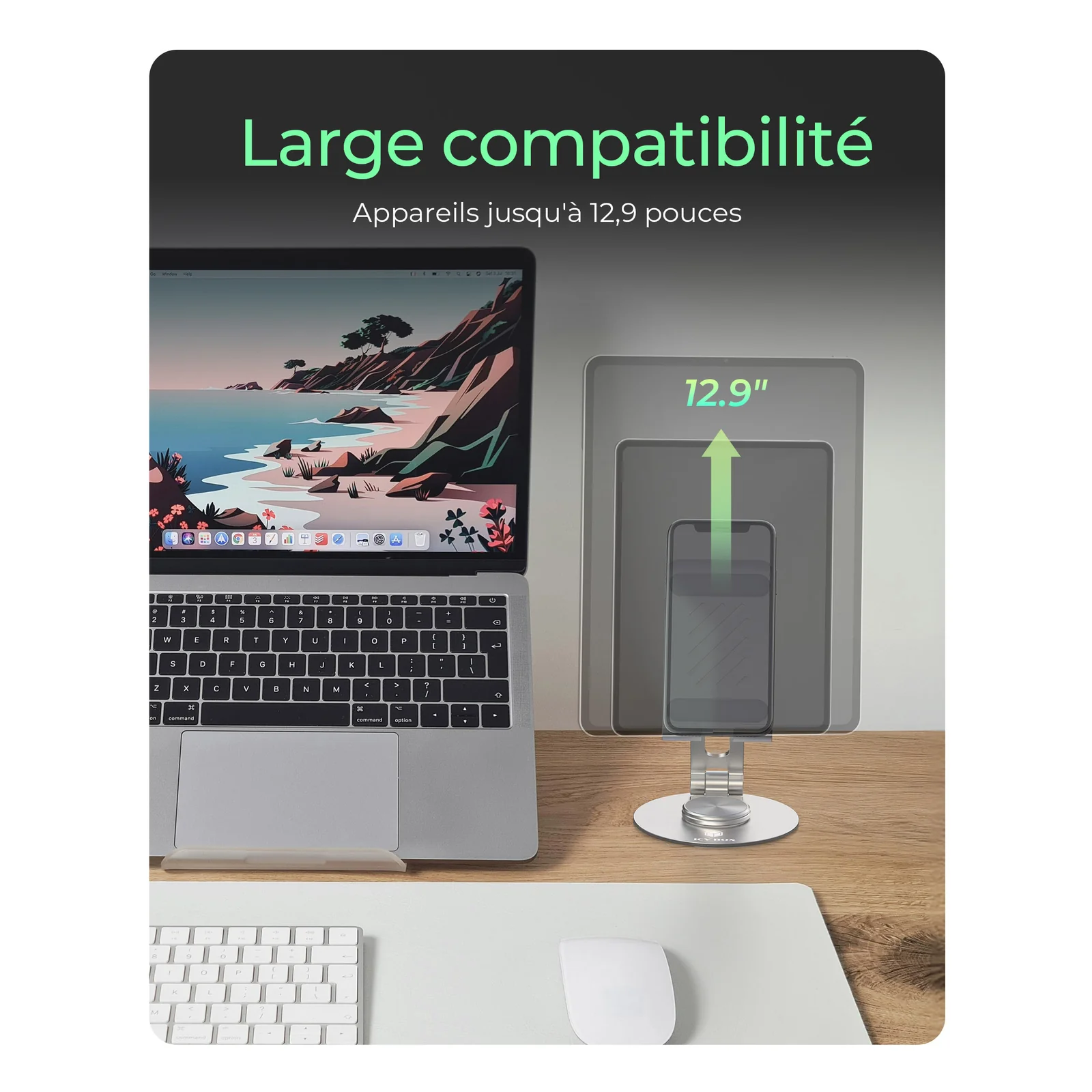 ICY BOX IB-TH201-R Support passif Mobile/smartphone, Tablette / UMPC Argent