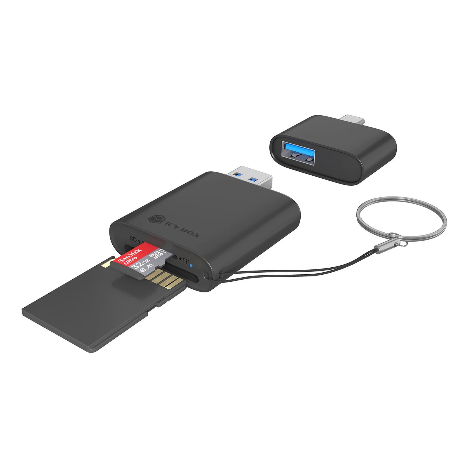 Lecteur de cartes 2 en 1 via interface USB Type-A & USB Type-C