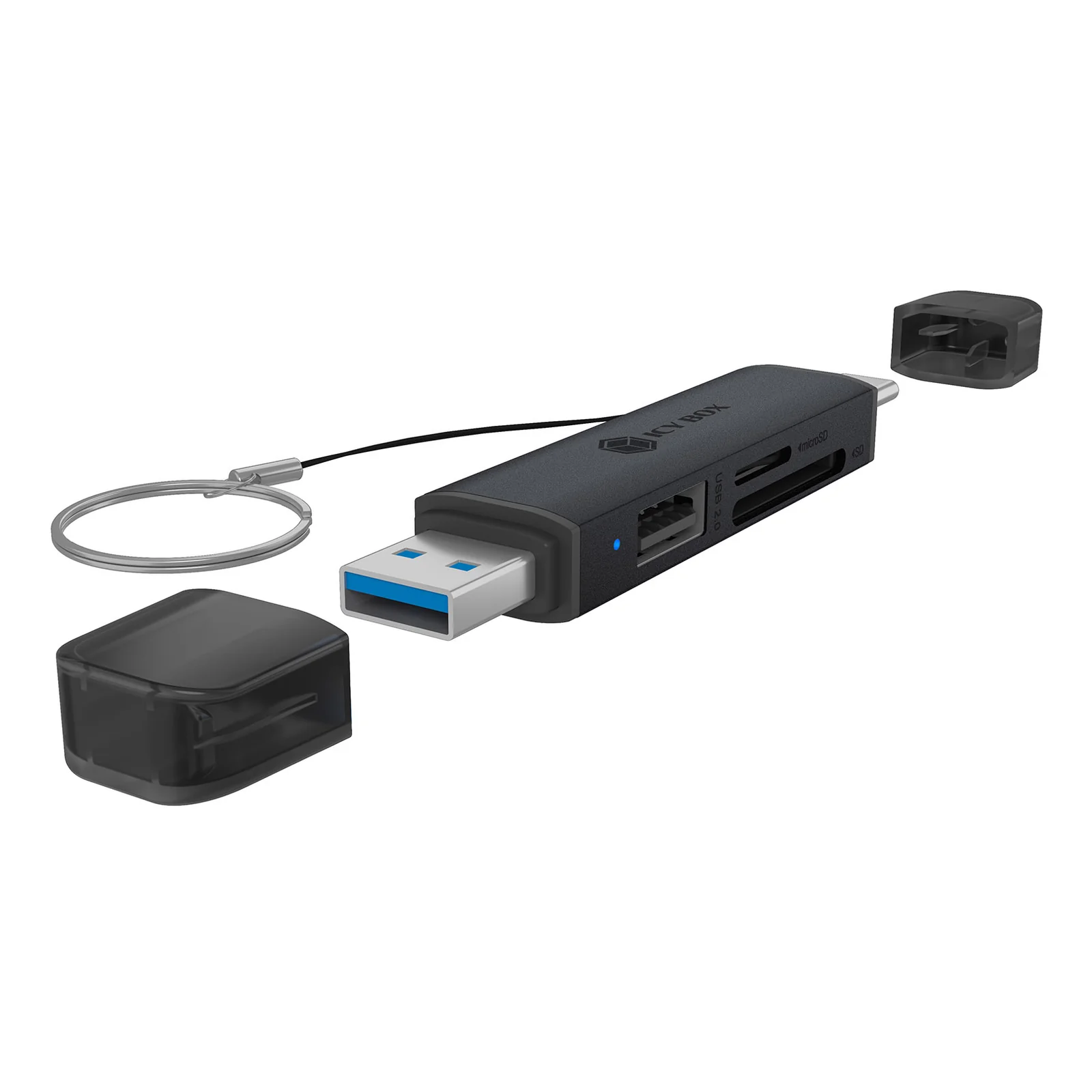 Lecteur de cartes 3 en 1 via l'interface USB Type-A & USB Type-C