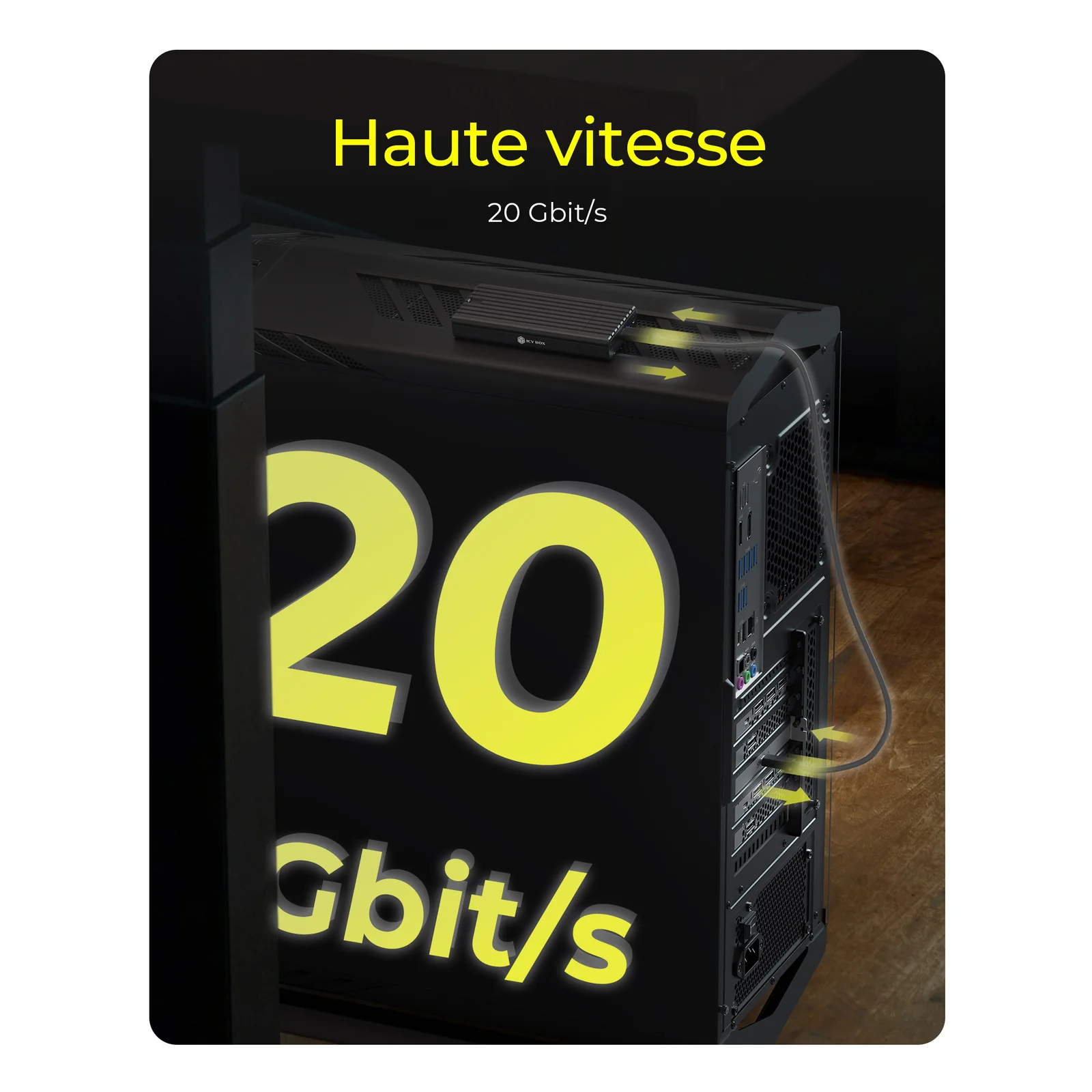 ICY BOX USB Type-C Panneau arrière avec connecteur USB Type-E interne