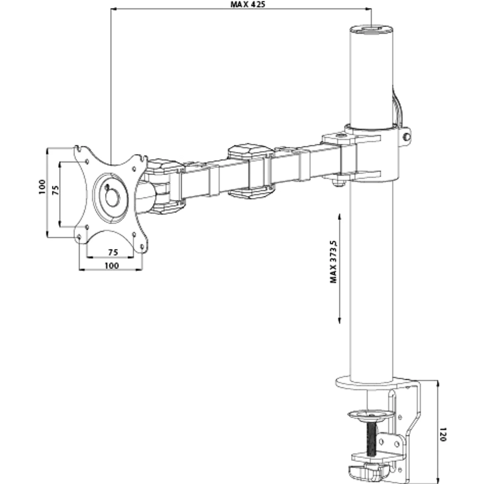 iiyama DS1001C-B1 support d'écran plat pour bureau 76,2 cm (30") Noir