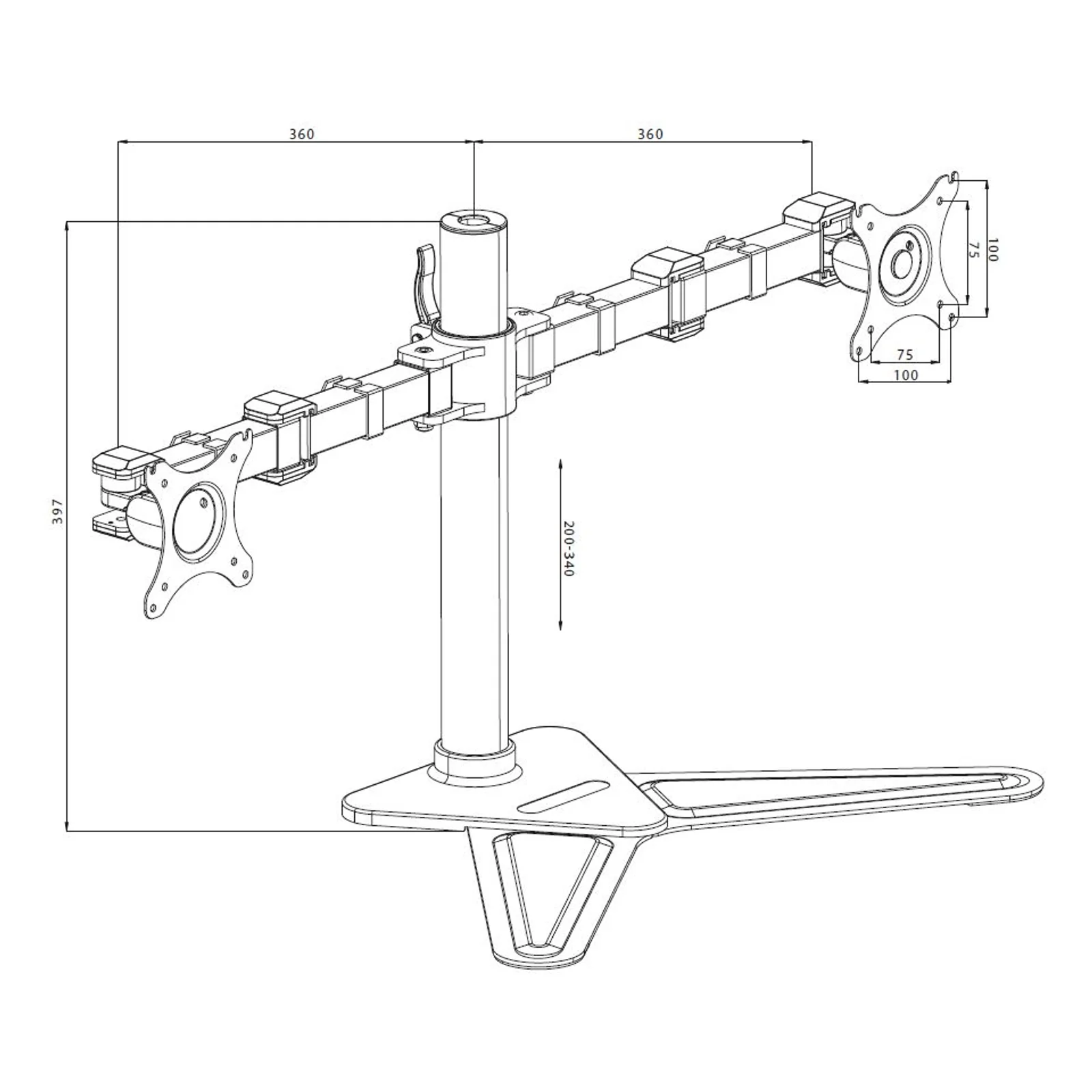 iiyama DS1002D-B1 support d'écran plat pour bureau 81,3 cm (32") Noir