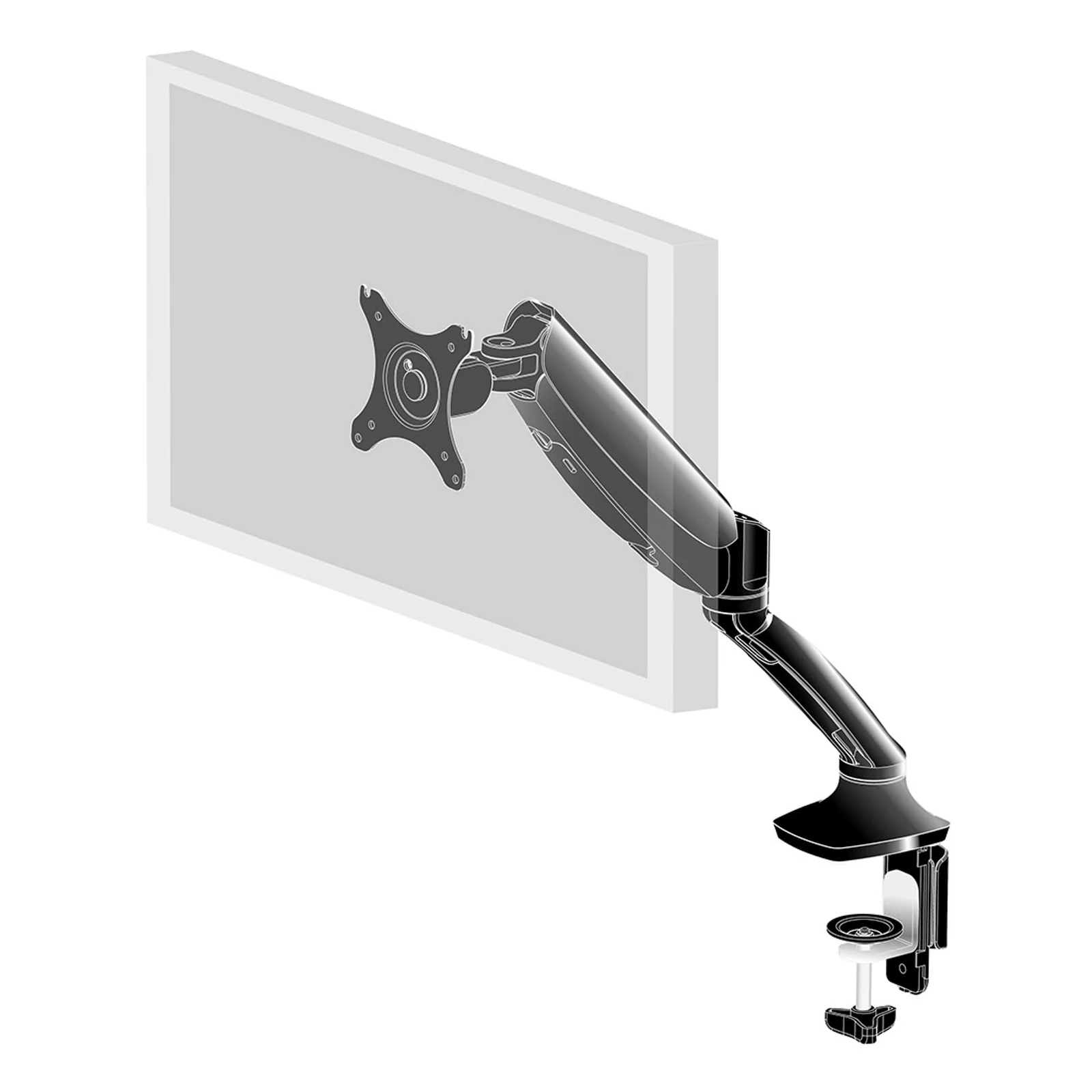 iiyama DS3001C-B1 support d'écran plat pour bureau 68,6 cm (27") Noir