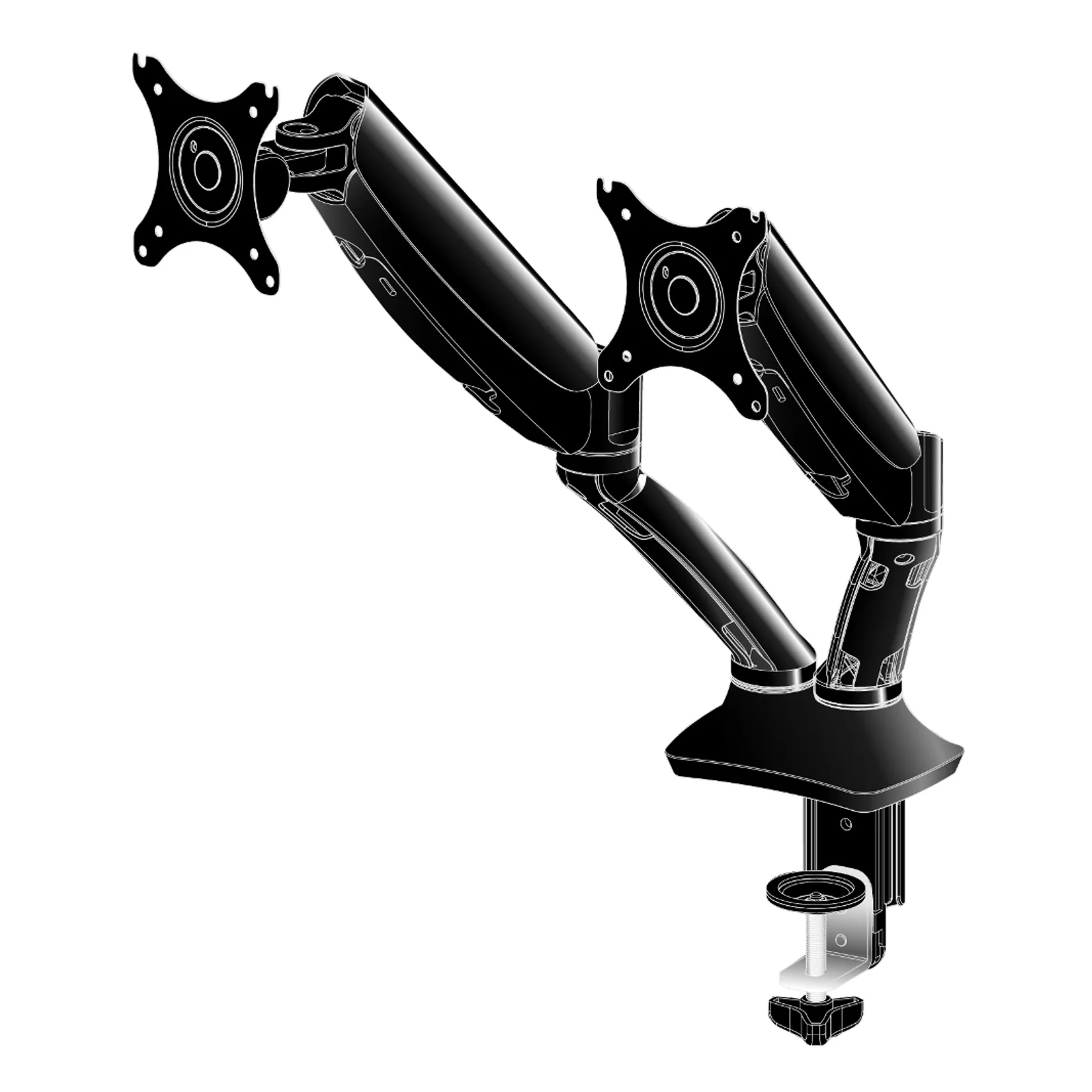 iiyama DS3002C-B1 support d'écran plat pour bureau 68,6 cm (27") Noir