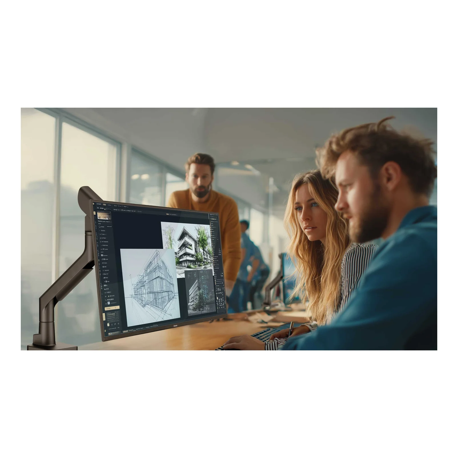 iiyama DS6001C-B1 support d'écran plat pour bureau 124,5 cm (49") Noir