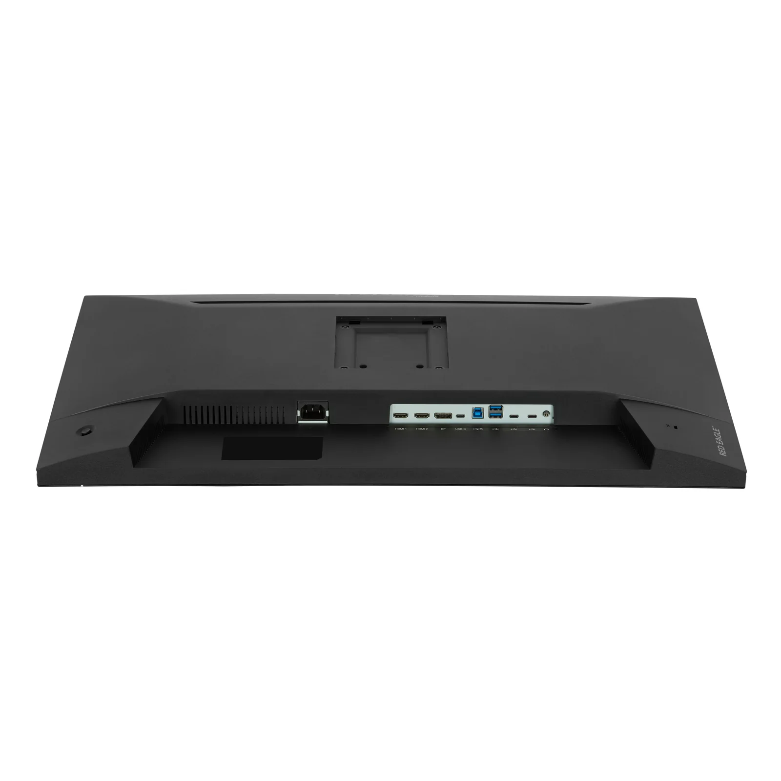 Vue du dessous du GB3261UHSCP-B1 montrant les ports HDMI, DisplayPort, USB-C, hub USB et sortie casque